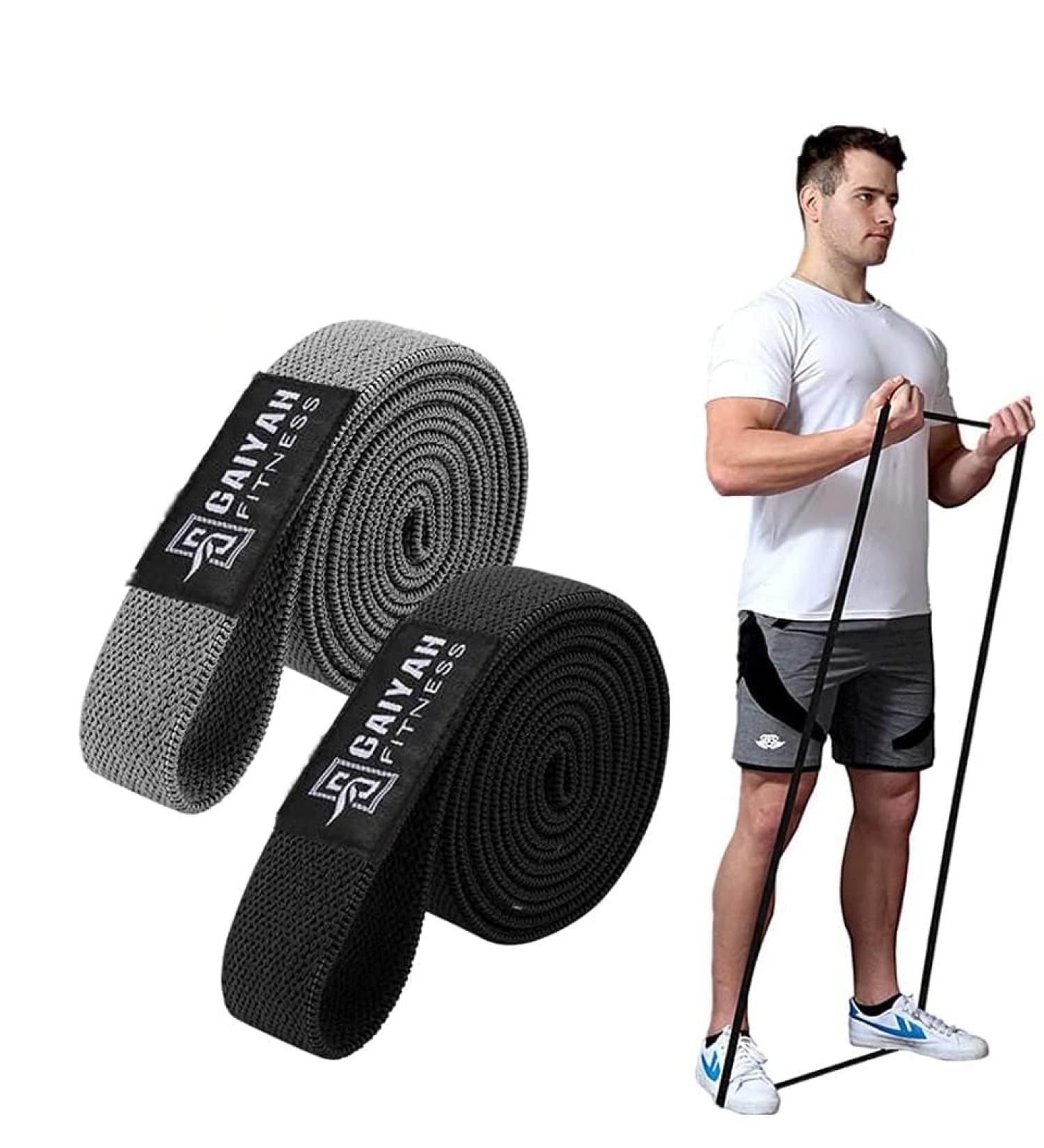 GAIYAH FITNESS Long Resistance Bands for Women - Dark Gray/Black Set for Full Body Workout and Powerlifting - Buy Online on GoSupps.com