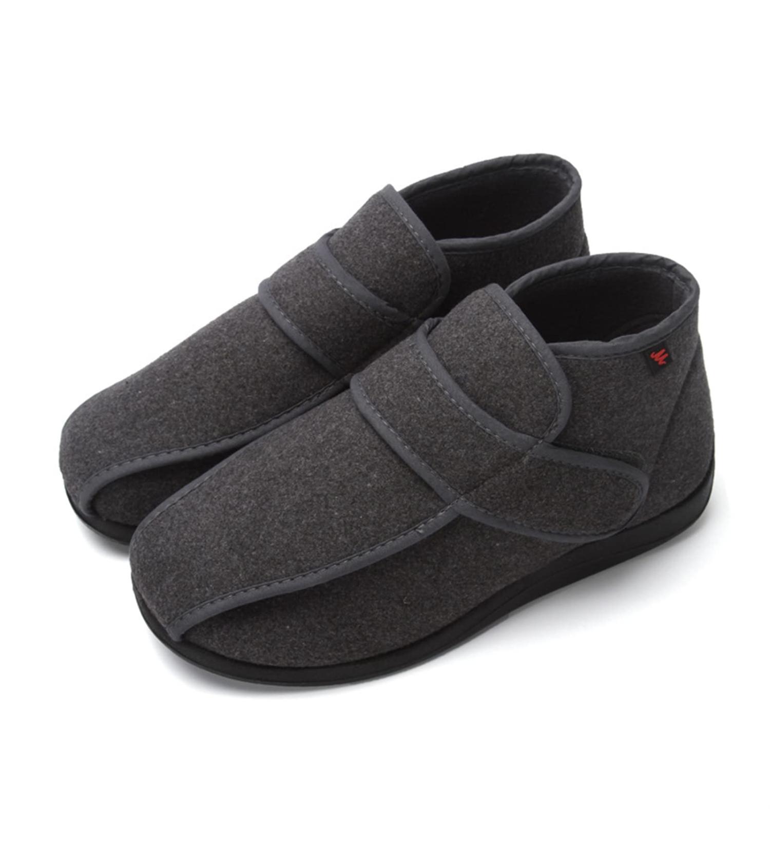 fohapfam Men's Diabetic Slippers | Hallux Valgus Recovery Sandals for Swollen Feet Elderly | Adjustable Arthritis Edema Shoes - Grey, Size 10 - Buy Online on GoSupps.com