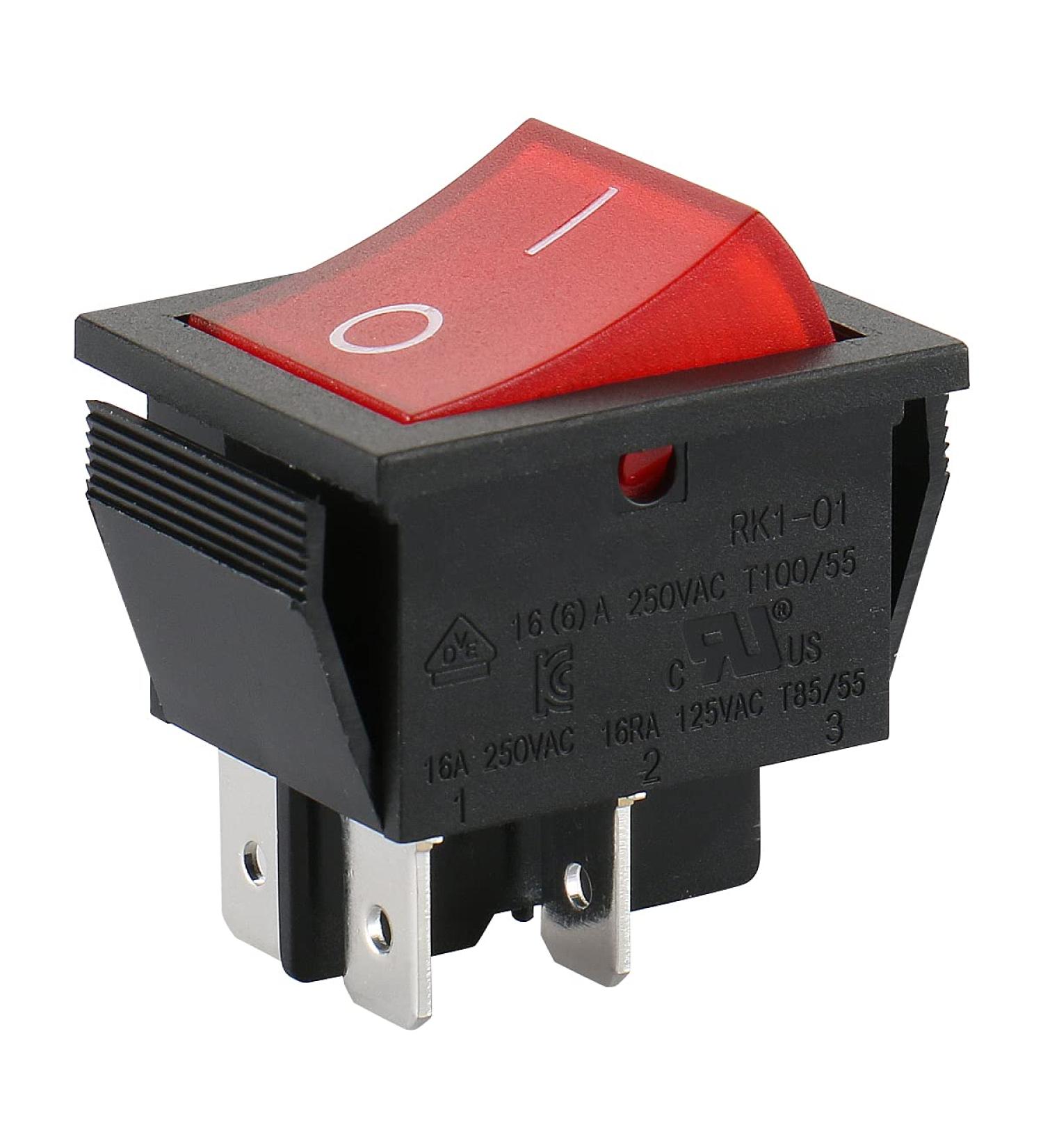 Baomain Red Light DPST ON/Off Boat Rocker Switch 16A/250V UL TUV Listed - 1 Pack - Buy Online on GoSupps.com