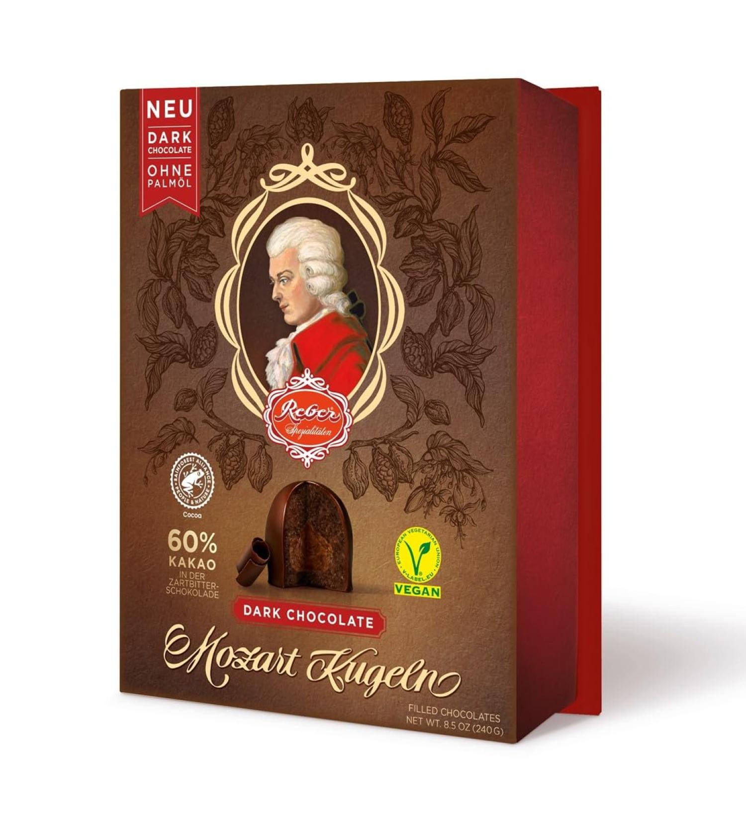 Buy Mozart Balls Dark Chocolate 12 Pack - Double Layer with Pistachio Marzipan & Hazelnut Nougat - Gourmet 240g Treats for International Shipping - Buy Online on GoSupps.com