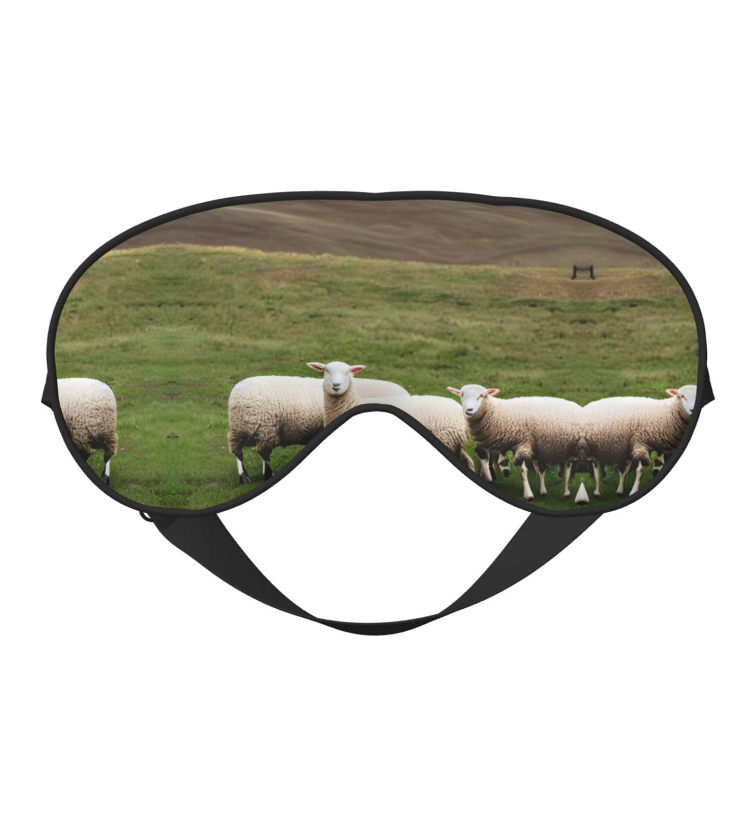 Lambs and Sheep Print Unisex Sleep Mask | Double-Sided Eye Mask for Sound Sleep & Skin Care | International Shipping Available - Buy Online on GoSupps.com