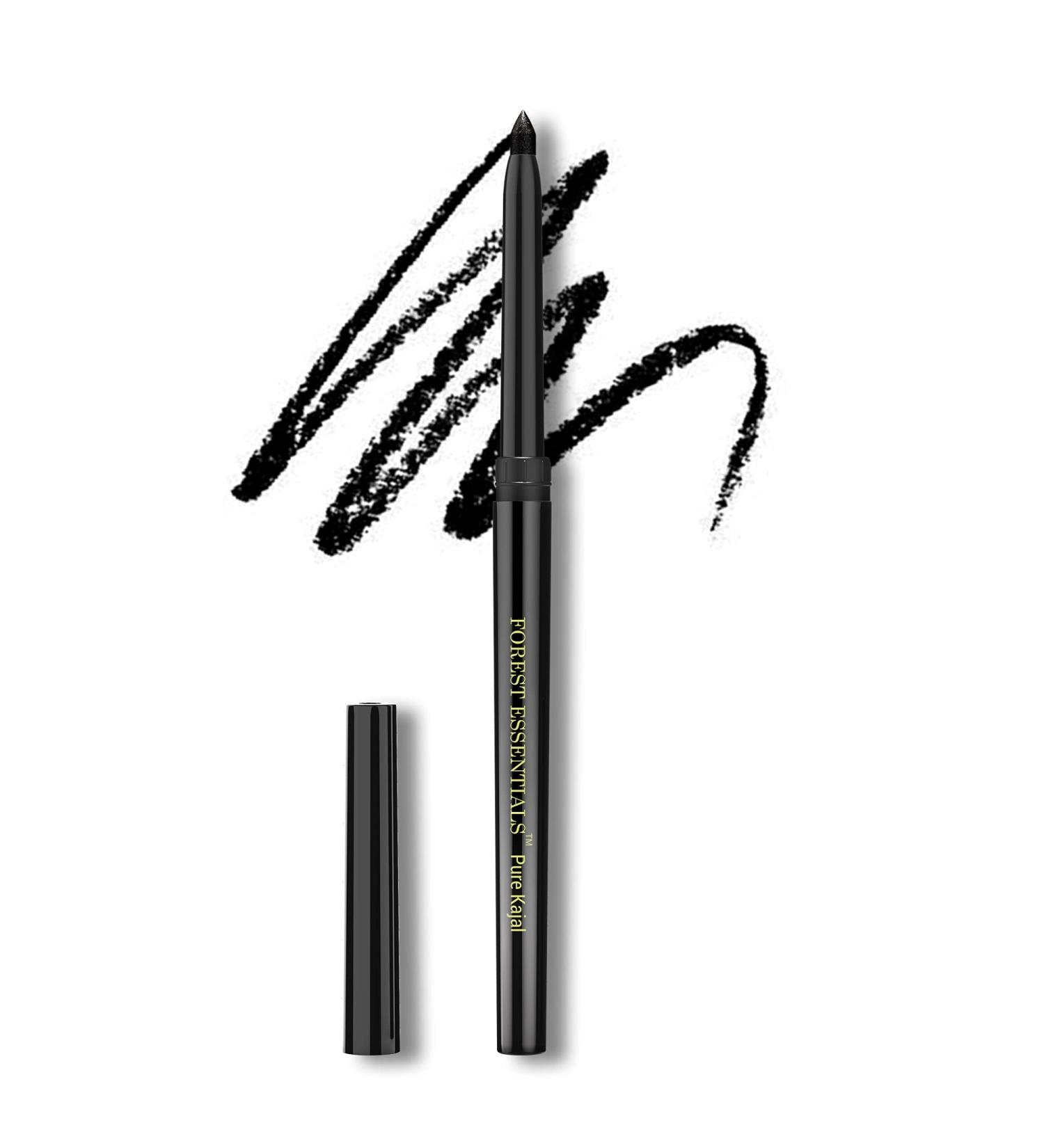 Forest Essentials Charcoal Black Gulaab Khaas Kajal 0.3g - Natural Eye Makeup - Buy Online on GoSupps.com