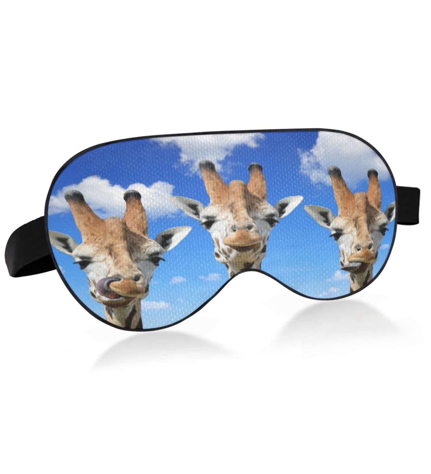 Cute Giraffes Sleep Mask | Comfortable Light Blocking Eye Mask for Travel and Shift Work - Buy Online on GoSupps.com