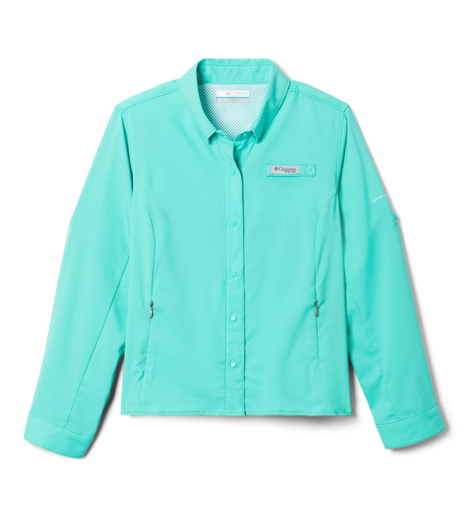 Columbia Girls' Tamiami Long Sleeve Shirt - Electric Turquoise, Medium - Buy Online on GoSupps.com