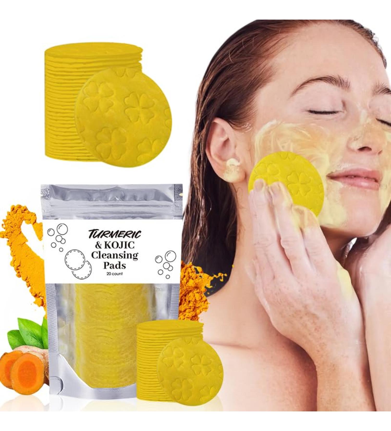 Turmeric & Kojic Cleansing Pads | Facial Sponges for Dark Spots | 40 Count - Buy Online on GoSupps.com