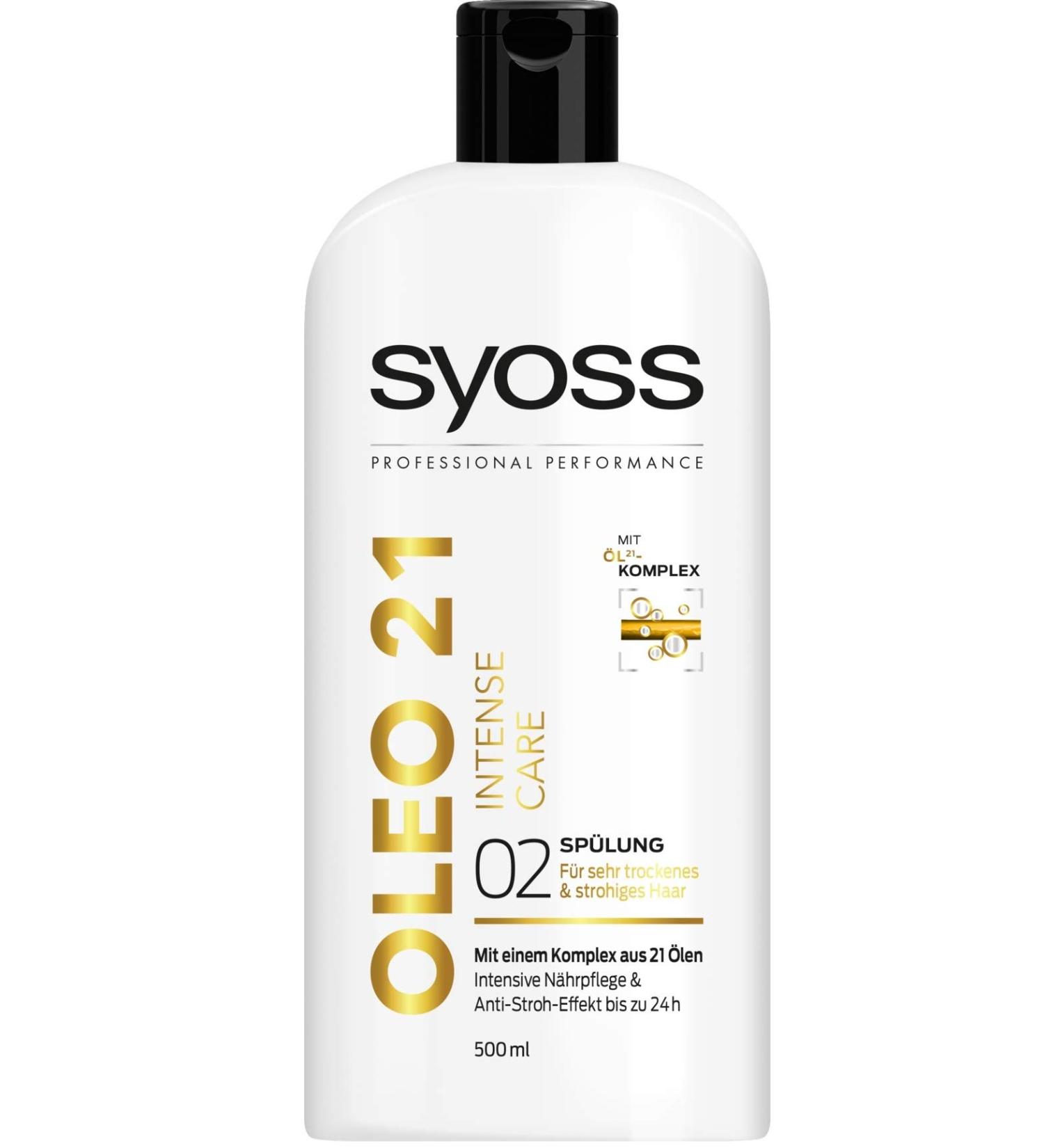 3 x Syoss Professional Performance Conditioner Oleo 21 Intense Care - for very dry/straw-like hair - 500 ml