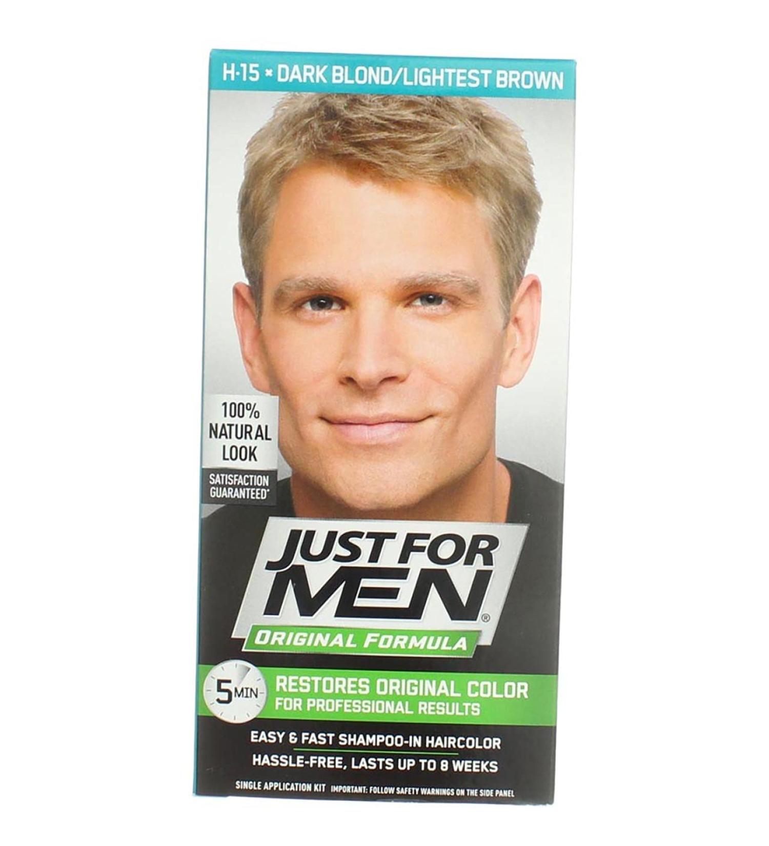 Just For Men H-15 Hair Color Kit - Dark BlondLightest Brown for Men - Buy Online on GoSupps.com