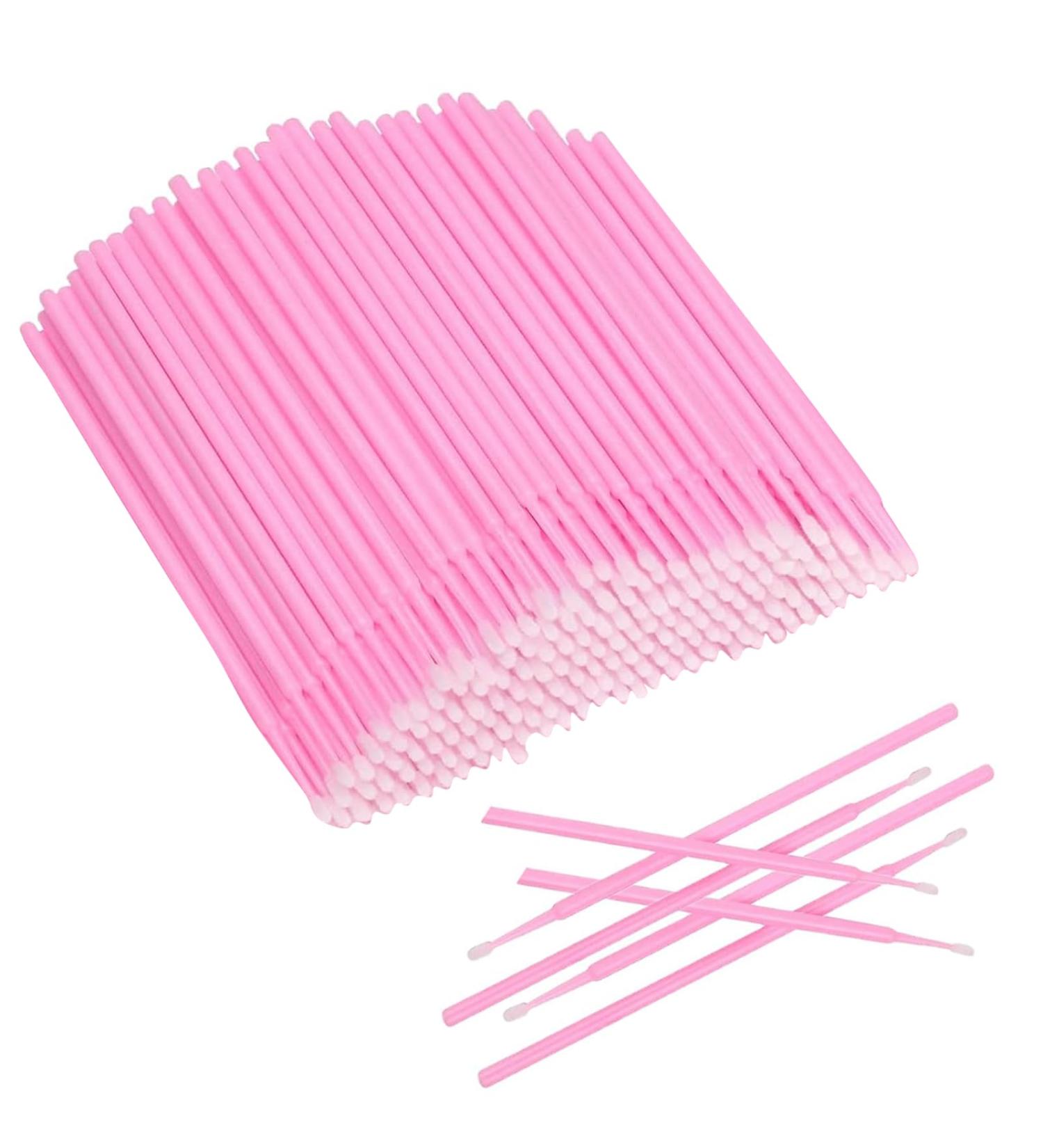 Luckaide Microbursten Eyelash Extension - 100 Pink Microbrushes for Makeup & Cleaning | Eyelash Brushes for Extensions - Buy Online on GoSupps.com