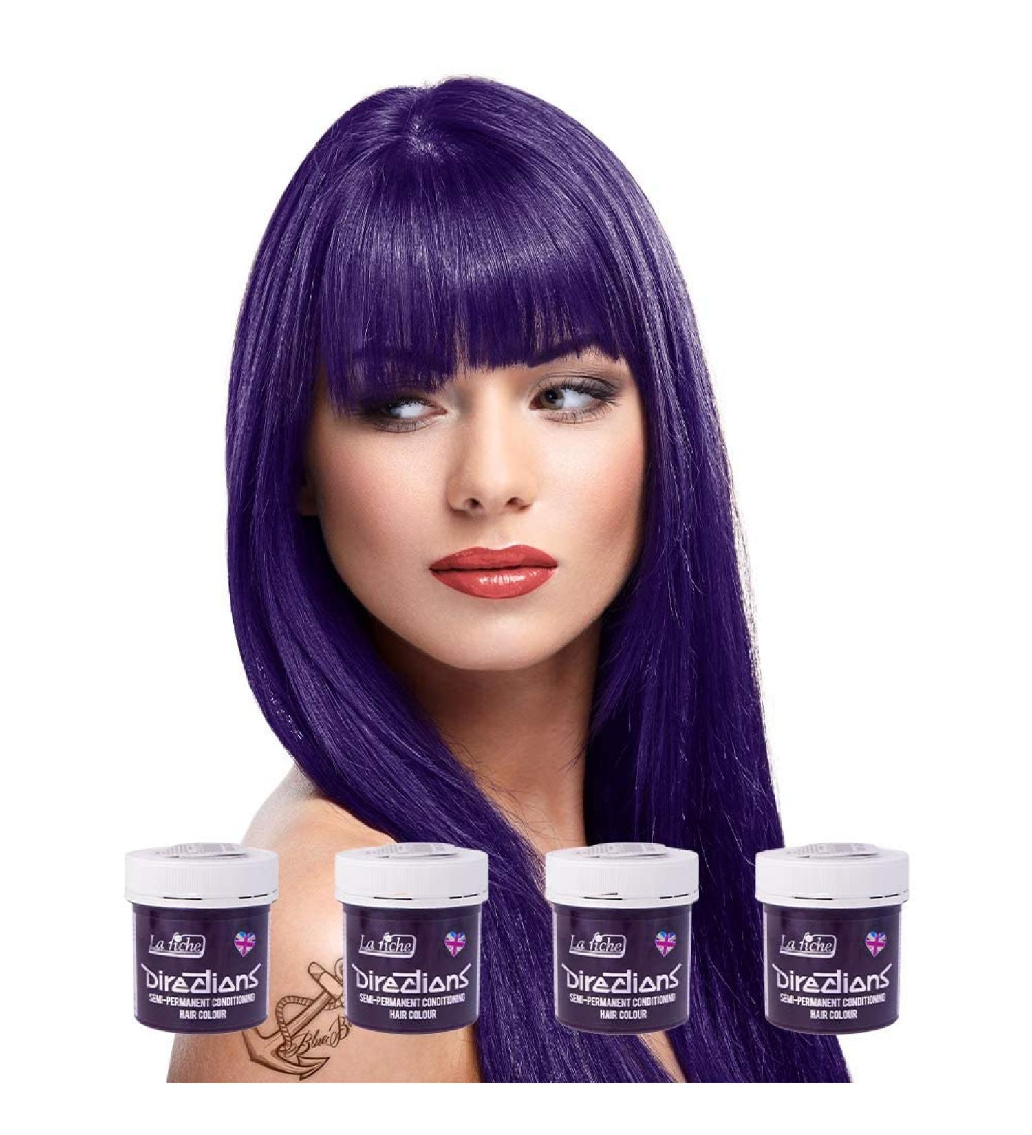 Buy La Riche Directions Semi-Permanent Hair Color - Deep Purple Black 88ml (Pack of 4) | International Shipping Available - Buy Online on GoSupps.com
