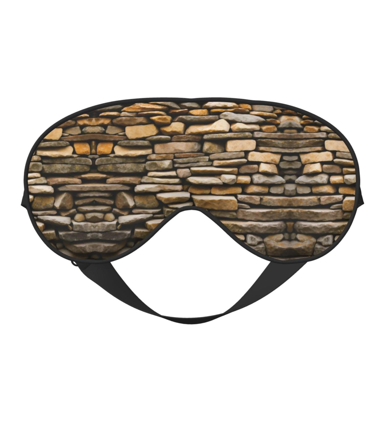 SSIMOO Rustic Rocks Brick Wall Print Eye Mask | Ultra-Soft Light-Blocking for Comfort & Restful Sleep - International Shipping - Buy Online on GoSupps.com