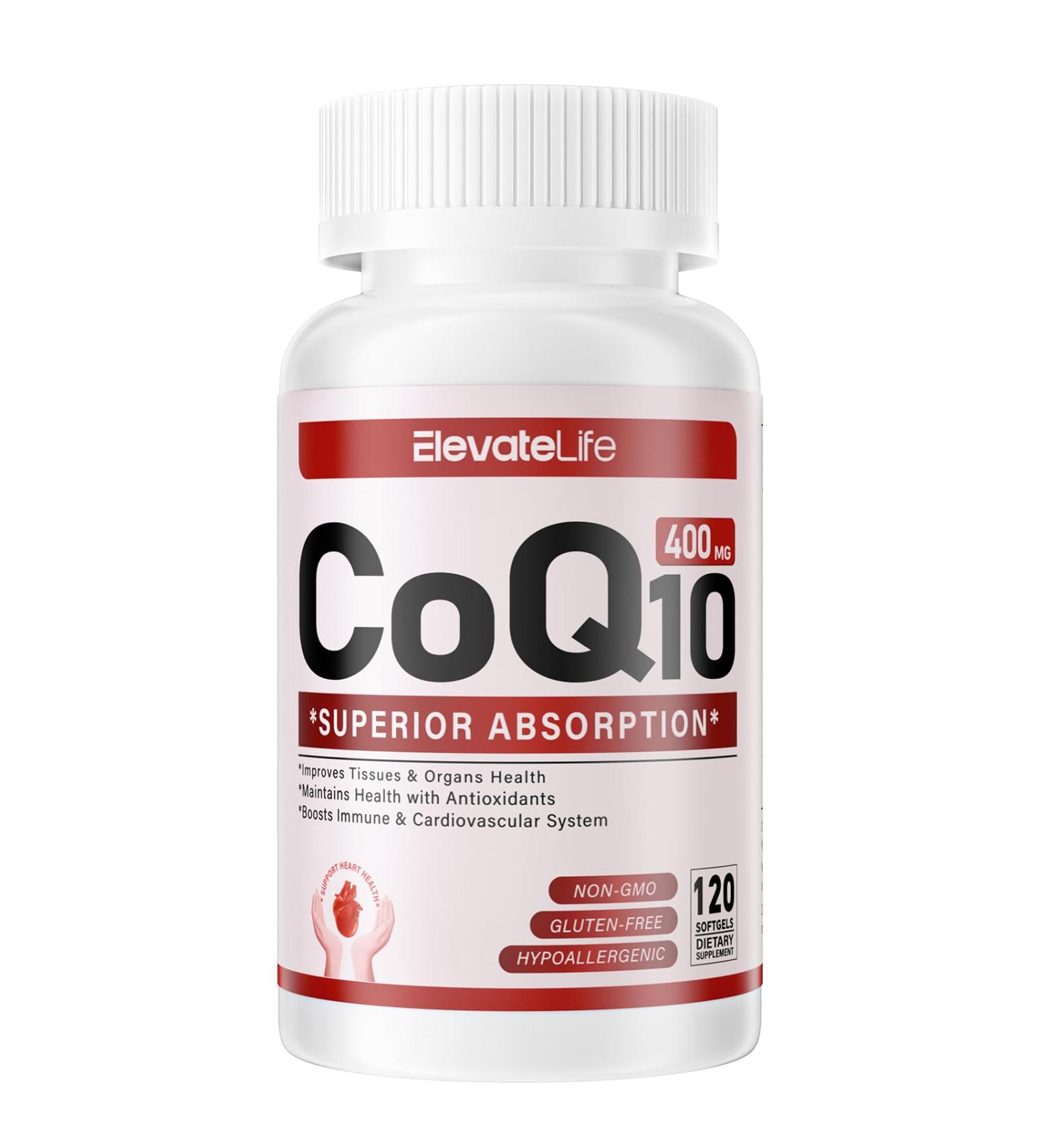CoQ10-400mg-Softgels with PQQ BioPerine & Omega-3 Coenzyme Q10(Ubiquinone) Supplement for High-Absorption Powerful-Antioxidant Support Heart & Energy-Production 120 Servings - Buy Online on GoSupps.com
