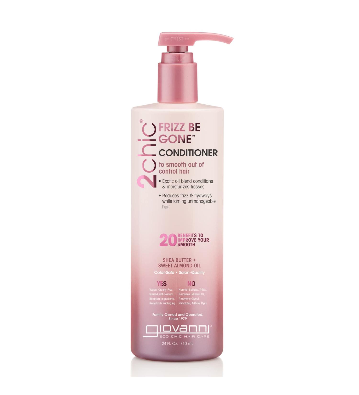 GIOVANNI 2chic Frizz Be Gone Conditioner 24 oz. - Shea Butter & Sweet Almond Oil for Smooth, Frizz-Free Hair. Macadamia, Paraben-Free, Color-Safe - Buy Online on GoSupps.com