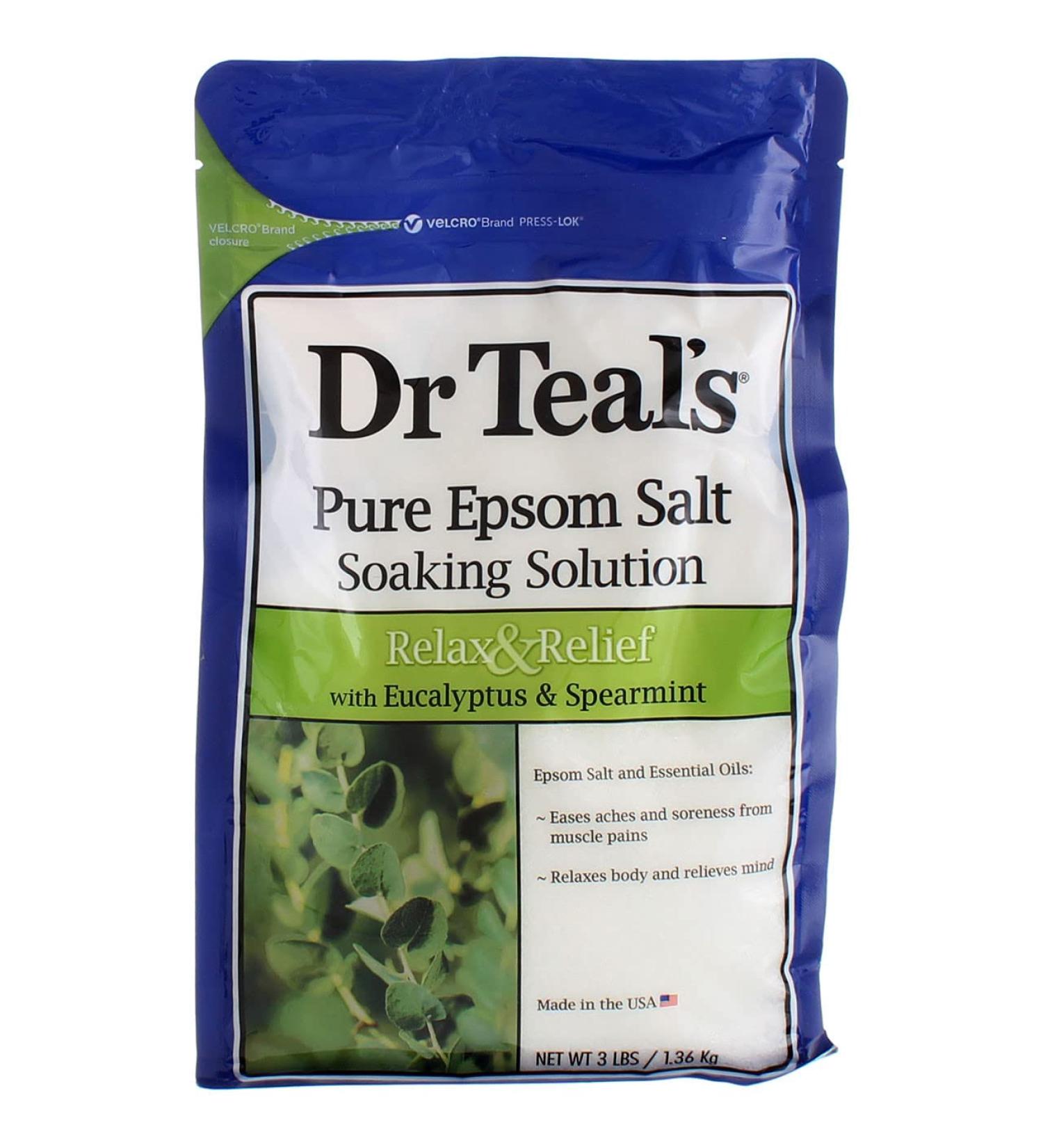 Dr. Epsom Salt Soaking Solution Relax Eucalyptus Spearmint 48 OZ (Pack of 8) - Stress Relief Bath Salts - Buy Online on GoSupps.com