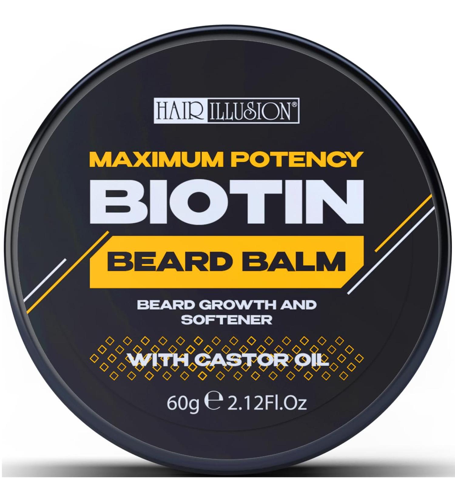 Hair Illusion Maximum Potency Biotin Beard Growth Balm | Men's Beard & Mustache Softener with Castor Oil for Conditioning & Shine - International Shipping - Buy Online on GoSupps.com