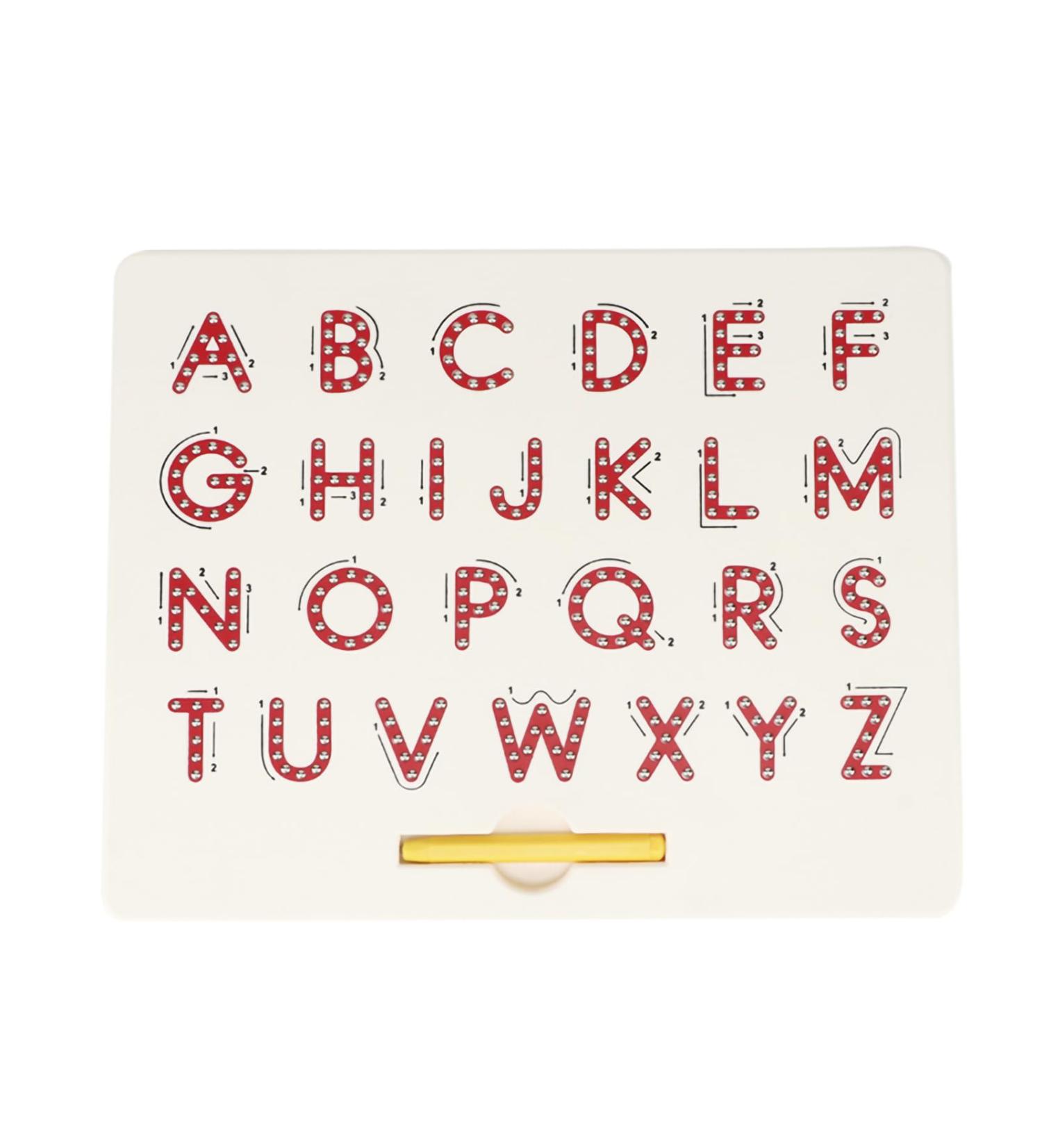 Magnetic Alphabet Sign Board - Educational ABC Letters Drawing Board for Kids | Preschool Gift in Red - Buy Online on GoSupps.com