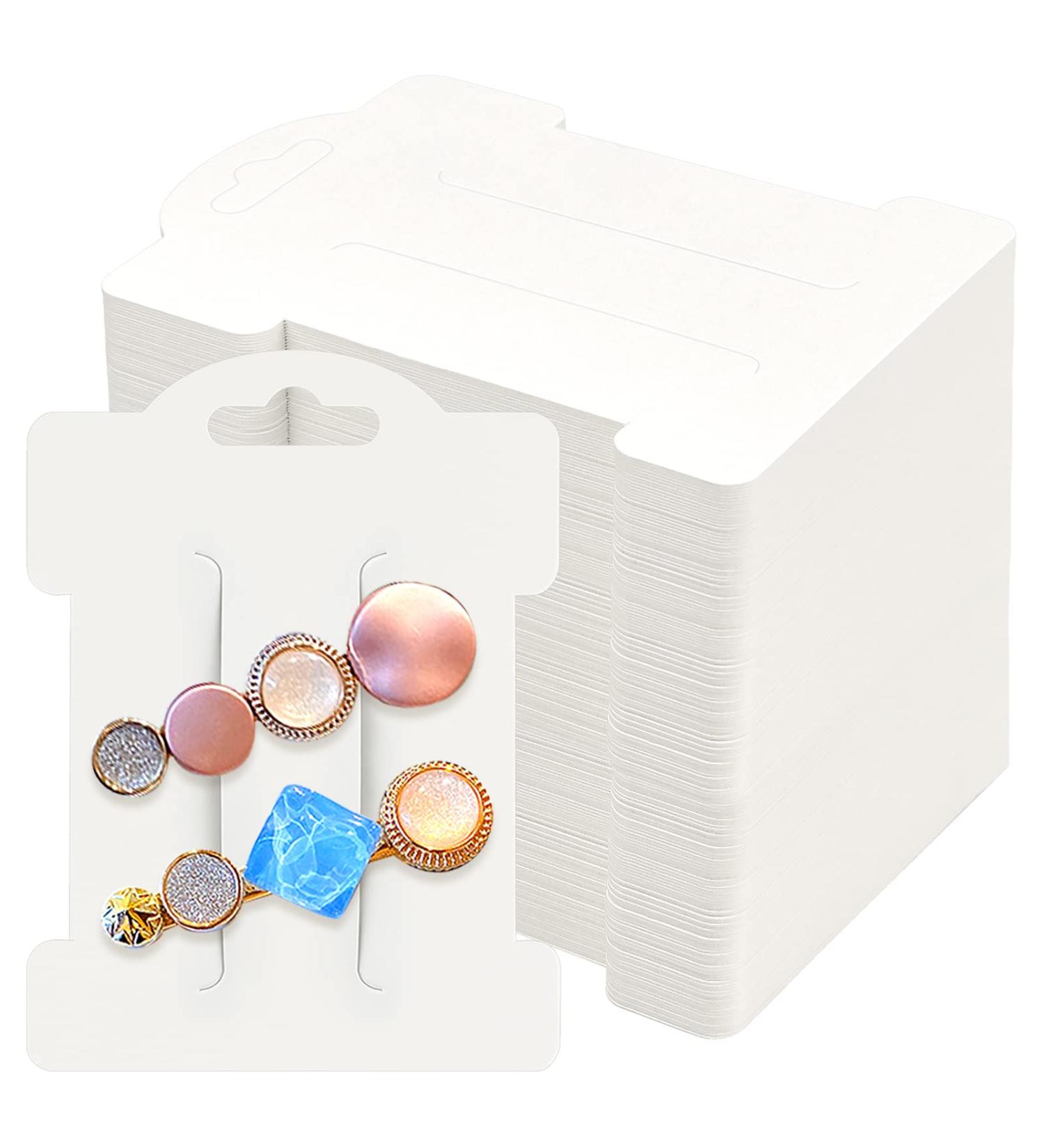 200 PCS Hair Clip Bow Display Cards - Hair Barrettes Jewelry Holder for Accessories - 4 x 3 Inches (White) - Buy Online on GoSupps.com