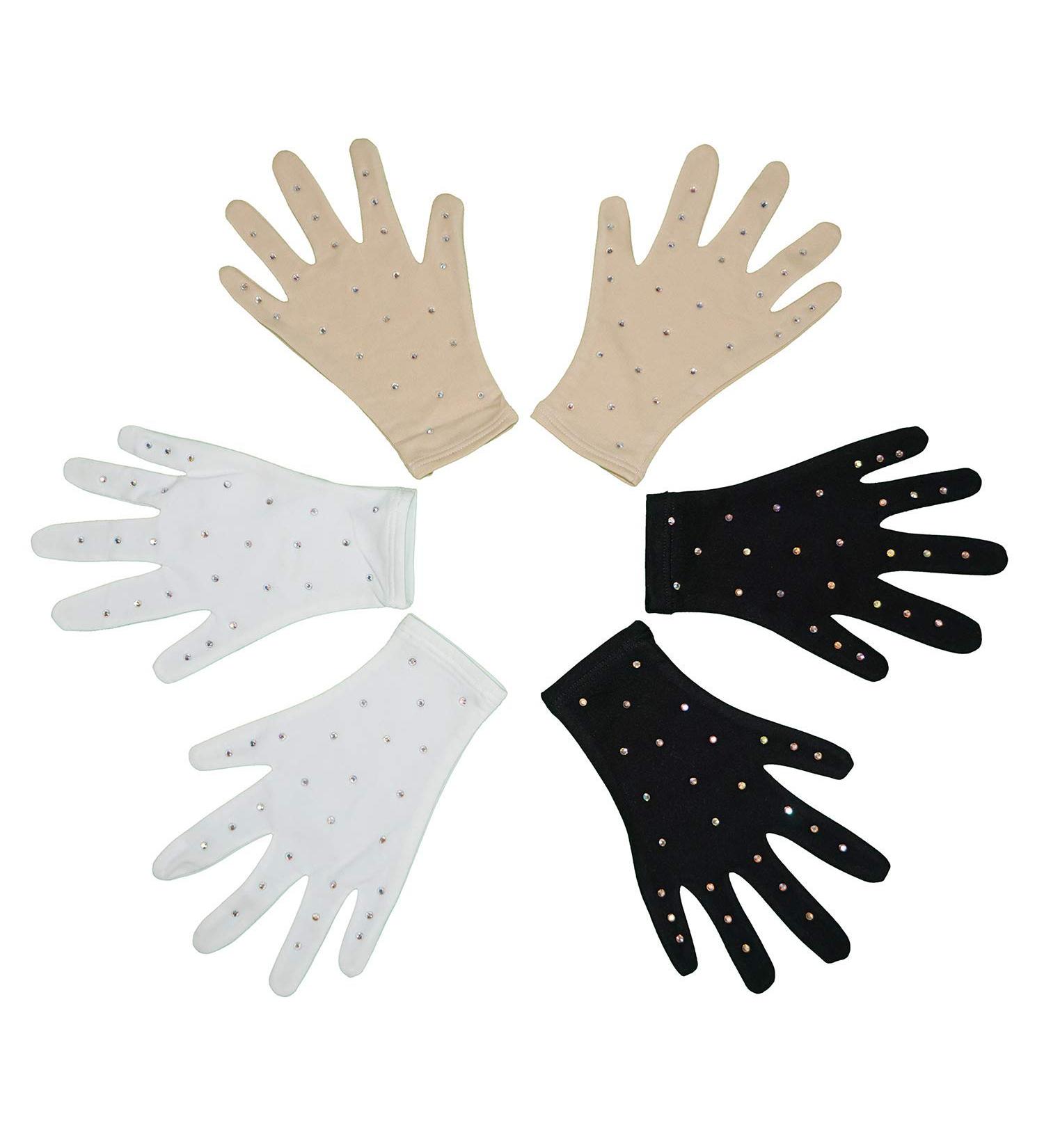 Skating Spirit Thermo Ice Skating Competition Gloves with Rhinestones - Perfect for Performance & Show Dance - Black (1 Pair) - Buy Online on GoSupps.com