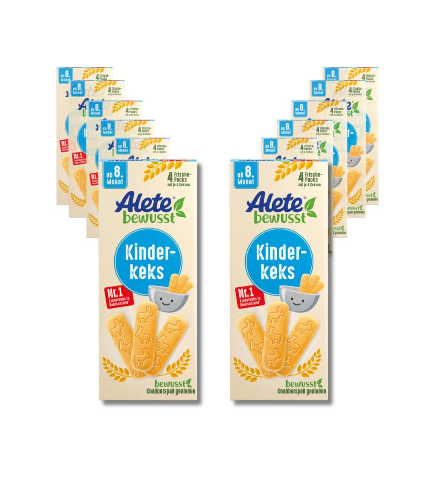 Alete Consciously Children's Butter Biscuit | 8+ Months | Handy Packed Snack | 12 x 180g GroÃ-Pack - Ideal for On-the-Go - Buy Online on GoSupps.com