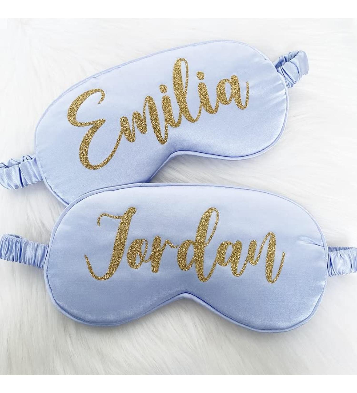 Personalised Sleep Silk Satin Eye Mask Custom Any Name Rest Sleeping Relaxing Mask Gift for Her Mothers Day Birthday Bridesmaid Hen Bridal Christmas Gift Party Favours Present HUNYLONDON (Light Blue) - Buy Online on GoSupps.com