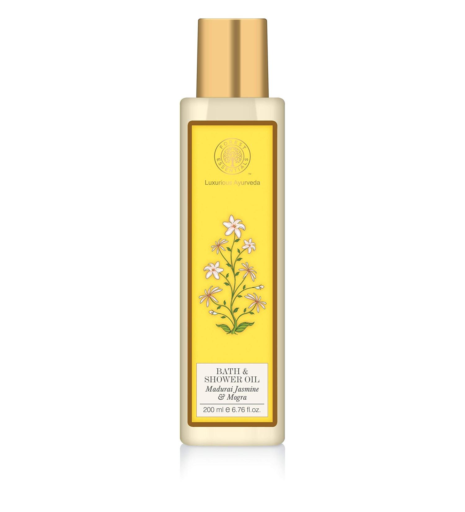Forest Essential Madurai Jasmine and Mogra Moisture Replenishing Bath and Shower Oil 200ml - - Shipping by Fedex/DHL by Forest Essentials