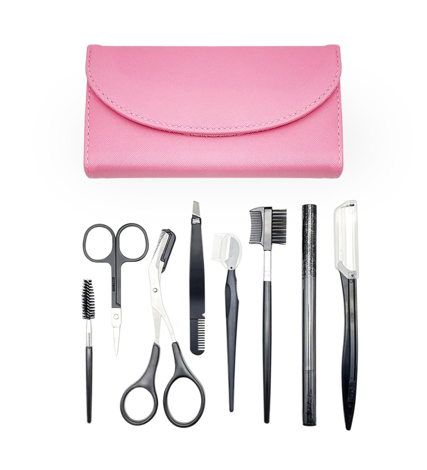 Shop 8-in-1 Eyebrow Set - Multi-Purpose Eyebrow Razor Scissors Tweezers & Brush for Women | Exquisite Storage Bag | International Shipping Available - Buy Online on GoSupps.com