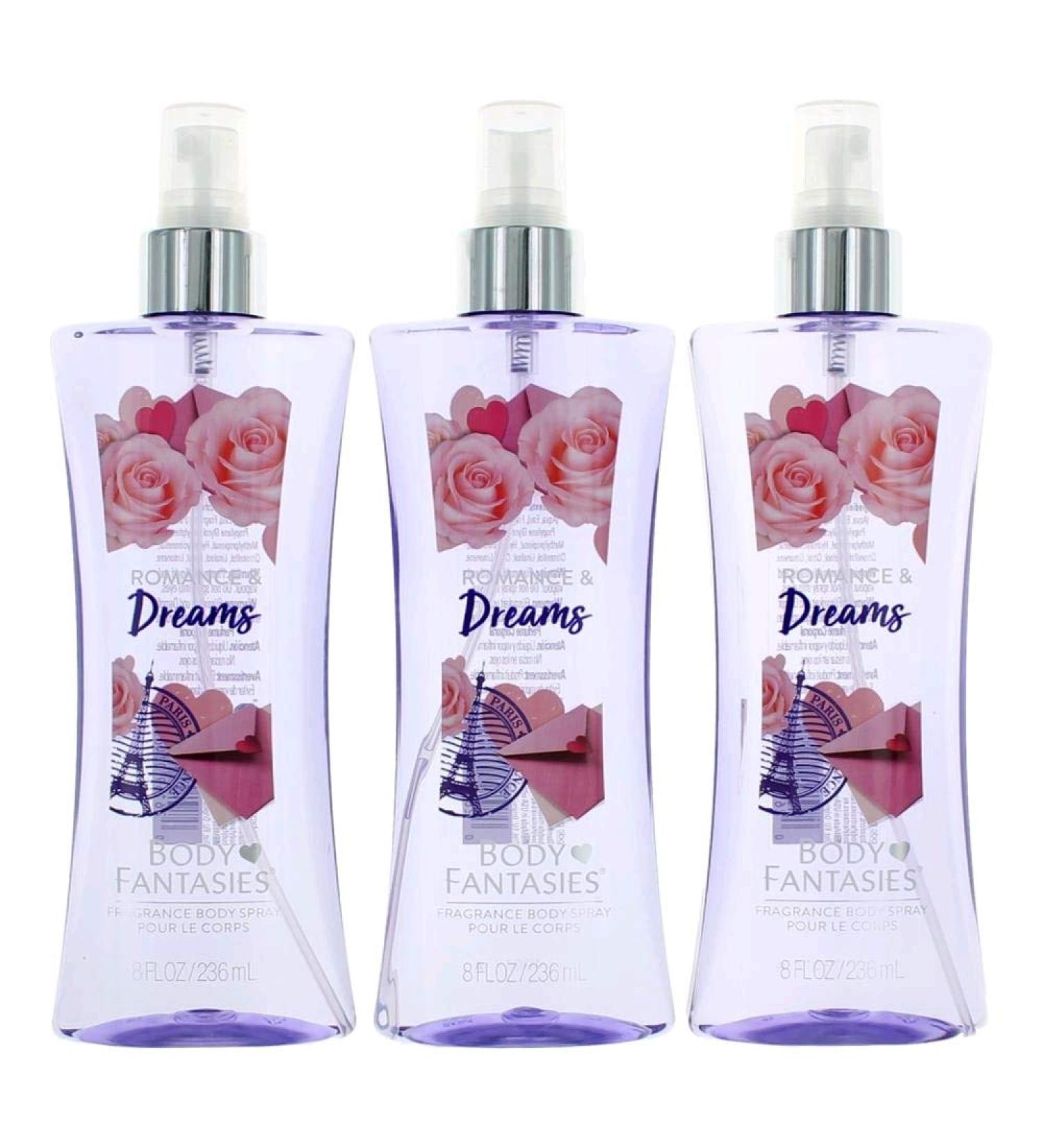 Romance & Dreams by Body Fantasies 3 Pack 8oz Fragrance Body Spray women