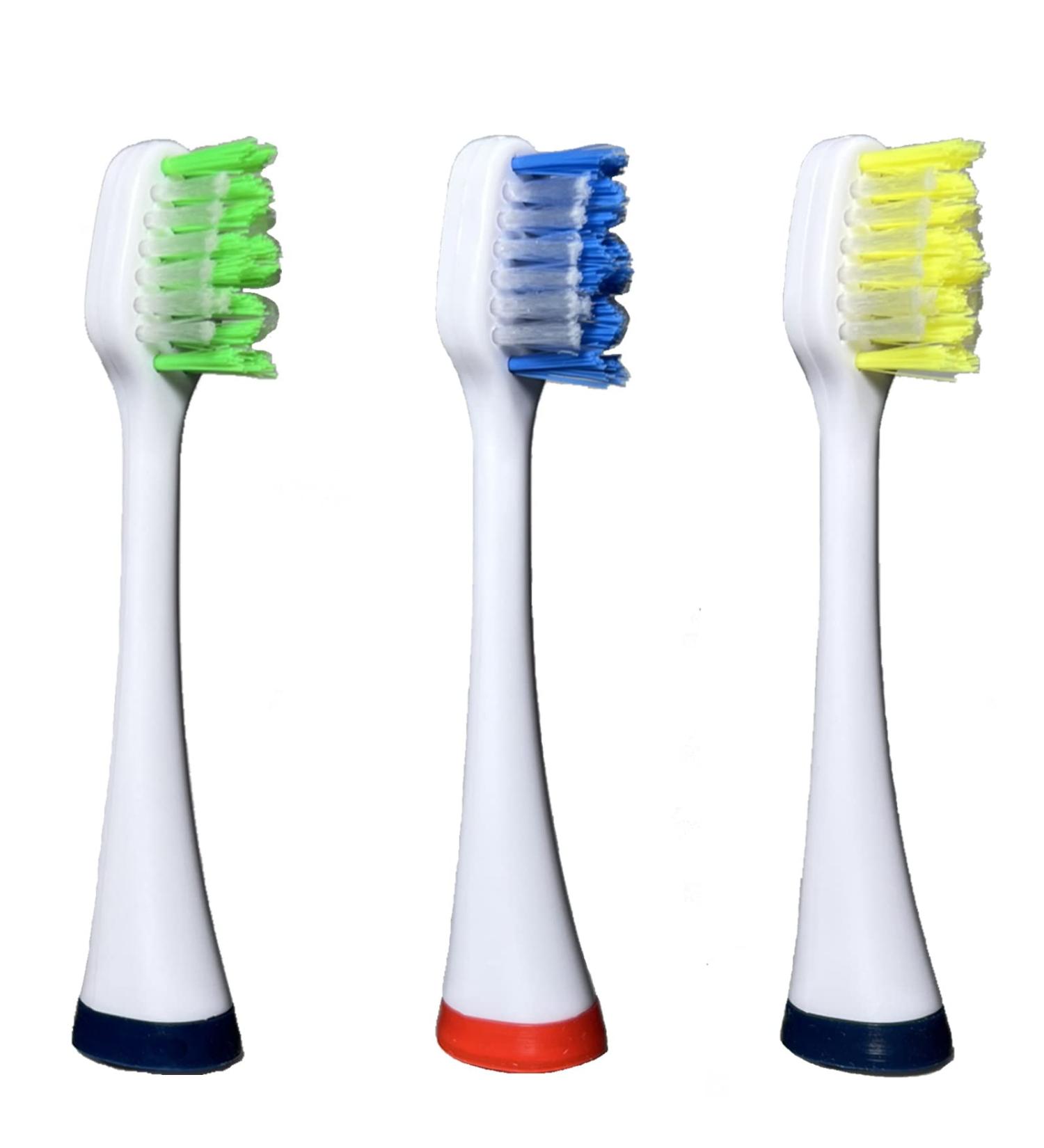 3 Pack of Soft Bristle Replacement Heads for Smile Bright Store Platinum Sonic Electric Toothbrush - Buy Online on GoSupps.com