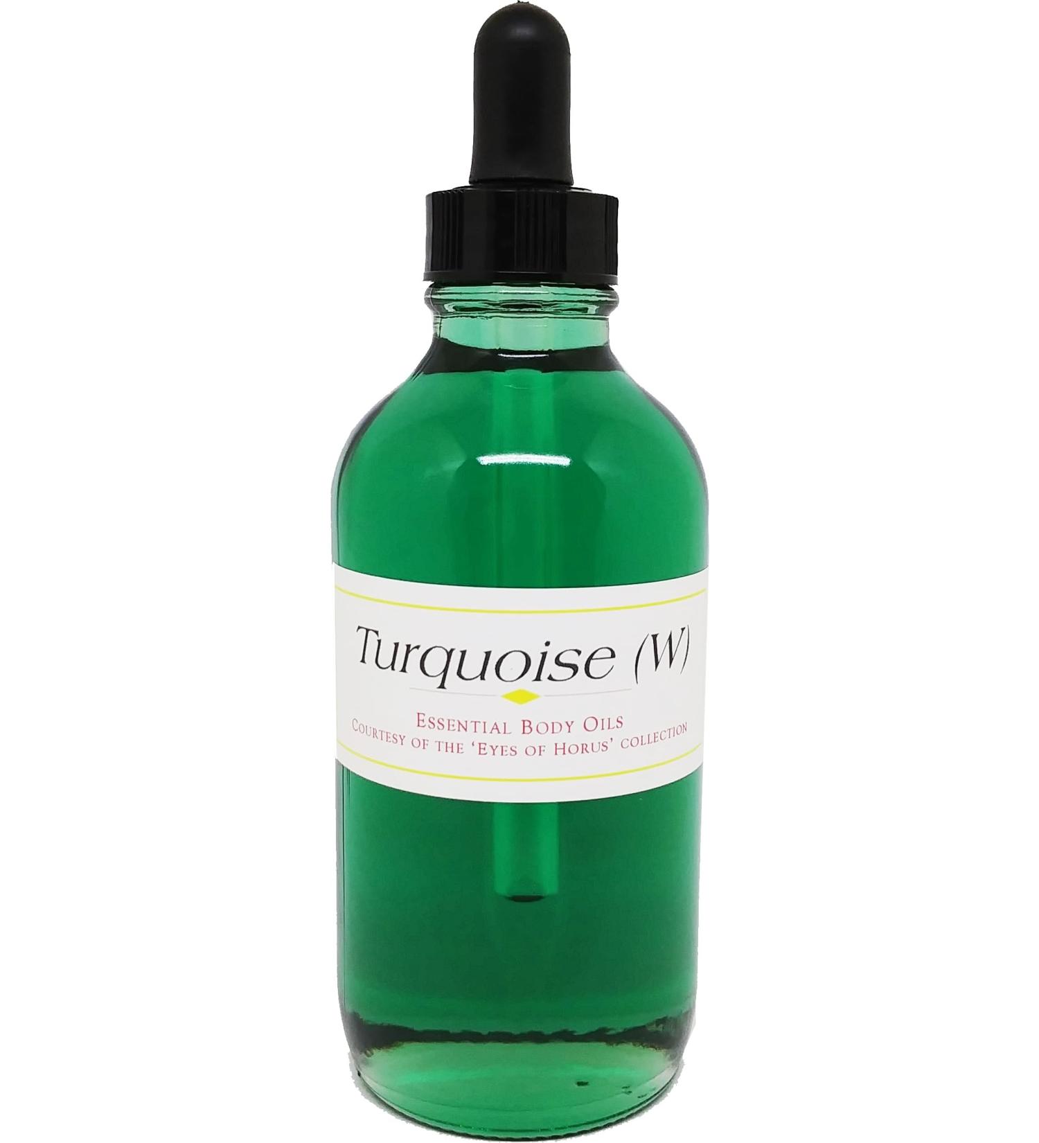 Turquoise - Type MK For Women Scented Body Oil Fragrance Glass Dropper Top - Green - 4 oz. - ID#38695 4 Fl Oz (Pack of 1)