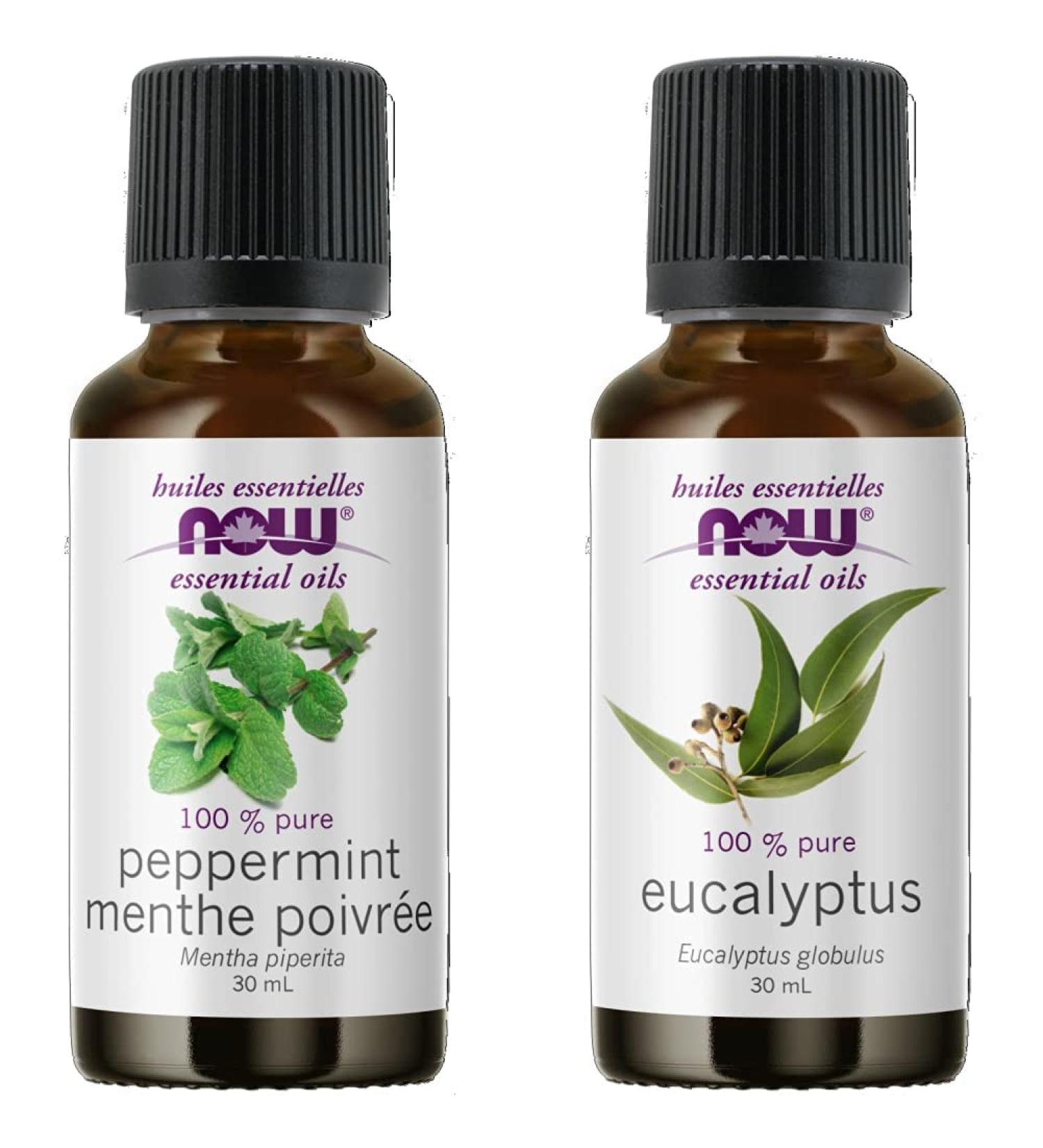Now Peppermint Oil Liquid 30ml and Now Foods Eucalyptus Essential Oil 30ml - Buy Online on GoSupps.com