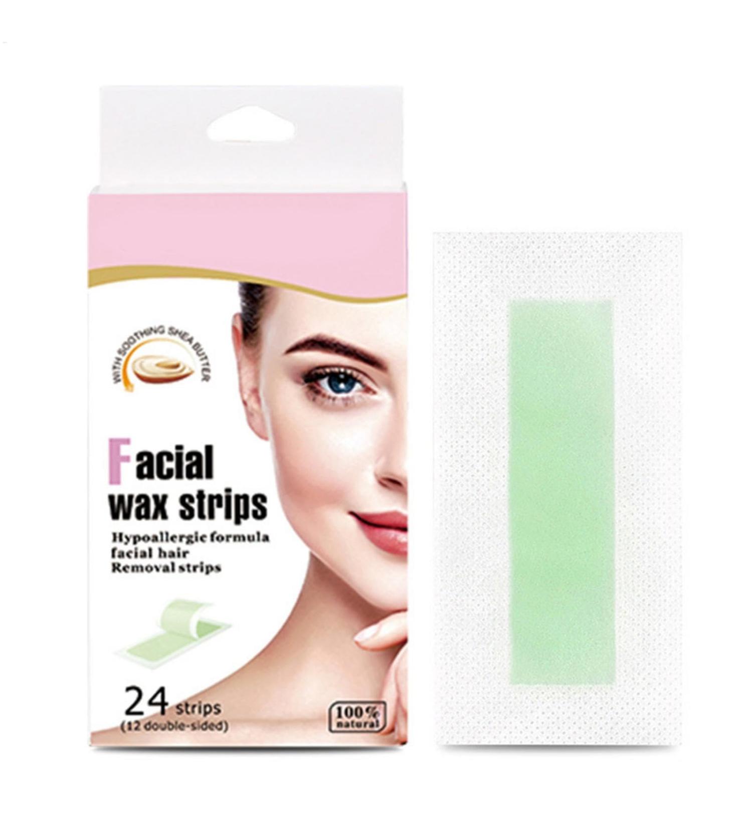 Lot de 24 bandes d' pilation la cire pour le visage - Bandes de cire pour femme - Pour peau sensible - Cire d' pilation faciale pour prendre soin du visage des sourcils du haut des l vres des - Buy Online on GoSupps.com