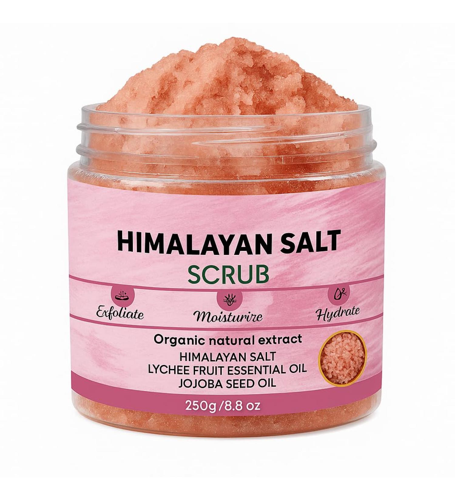 Hydrating Himalayan Salt Body & Facial Scrub Deep-Cleansing Exfoliator That Moisturizes & Softens Skin Gentle Natural Grains for Clear Smooth Skin (All Skin Types) 8 oz - Buy Online on GoSupps.com