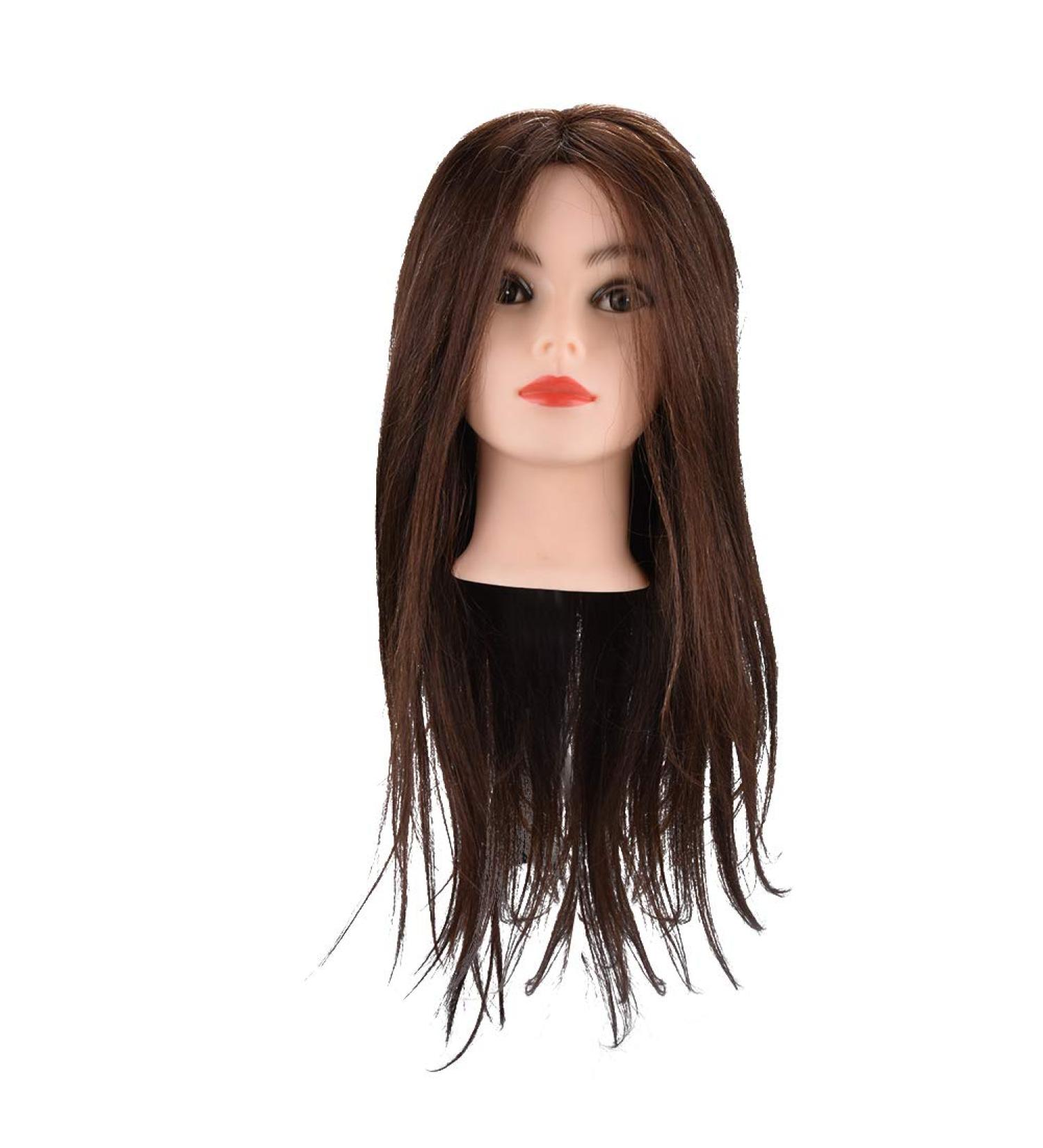 Puppet Head Hair Practice Doll - 20 Human Hair Training Head for Hairdressers | Ideal for Hair Cutting & Styling - Buy Online on GoSupps.com