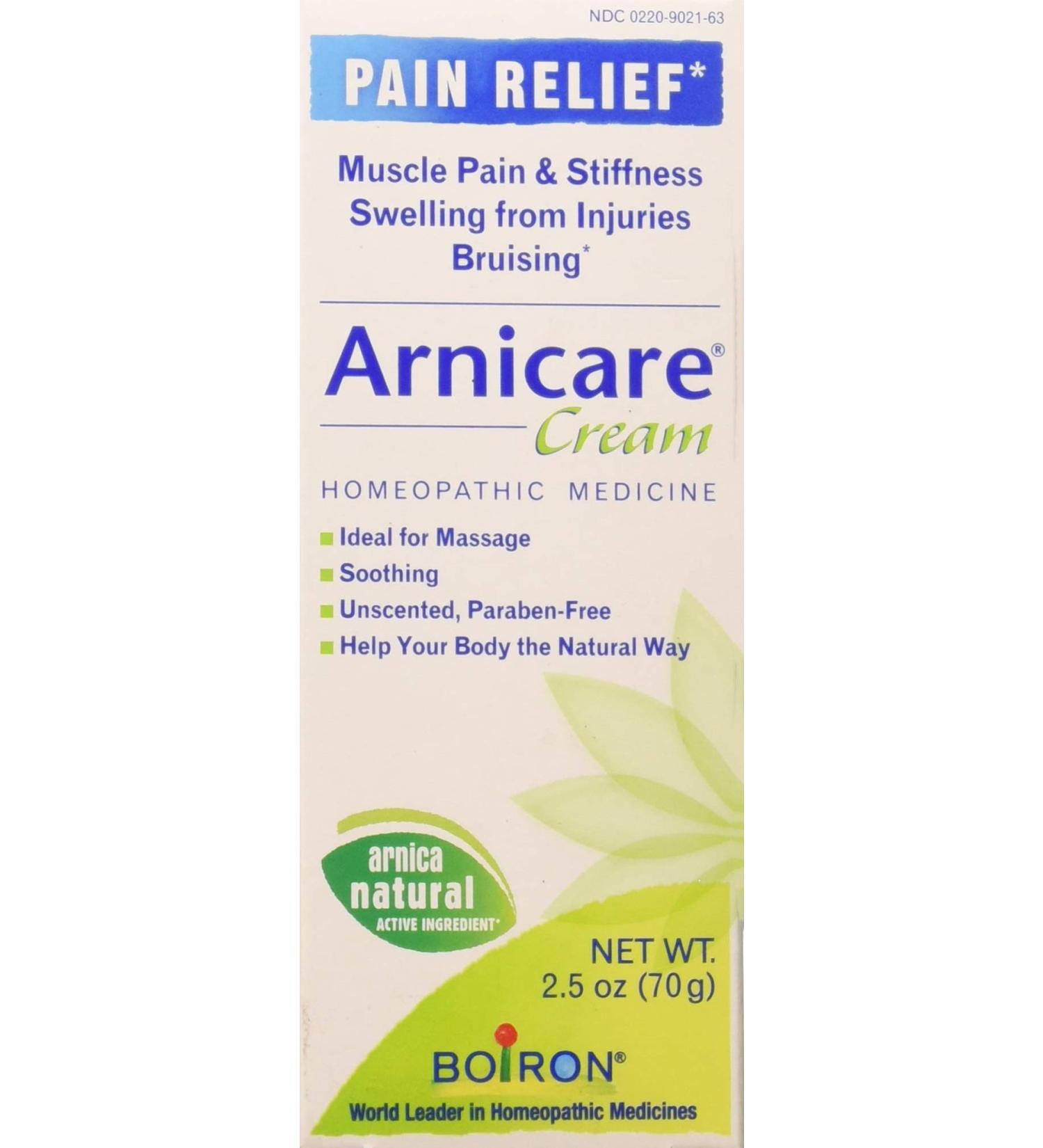 Boiron Arnicare Cream - Unscented Pain Relief 2.5 oz | Quick & Effective - Buy Online on GoSupps.com