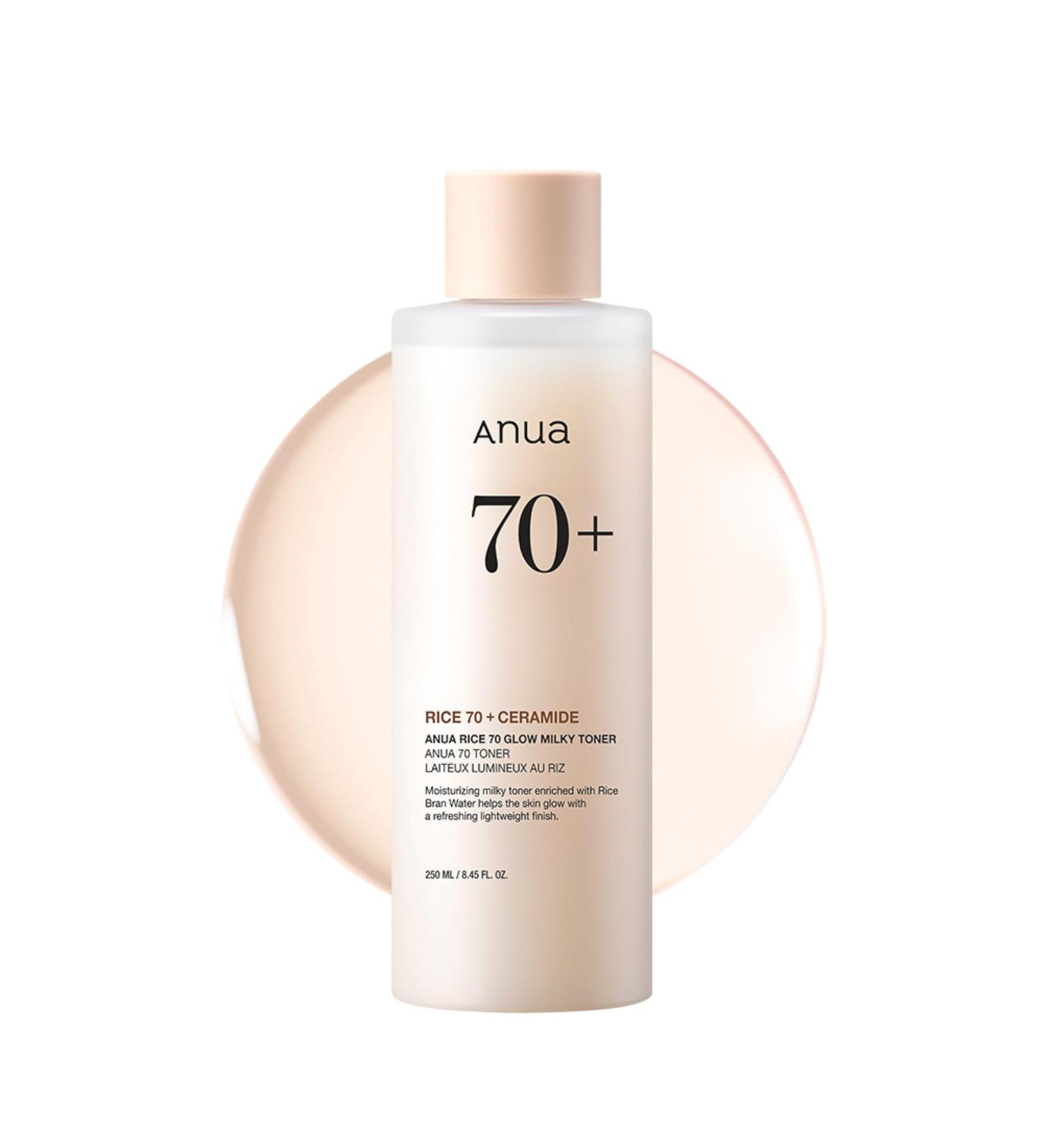 Cosmecca Korea co LTD ANUA Rice 70 Glow Milky Toner For Glass Skin Rice Water Niacinamide Ceramides 250 ml845 FlOz Beige - Buy Online on GoSupps.com