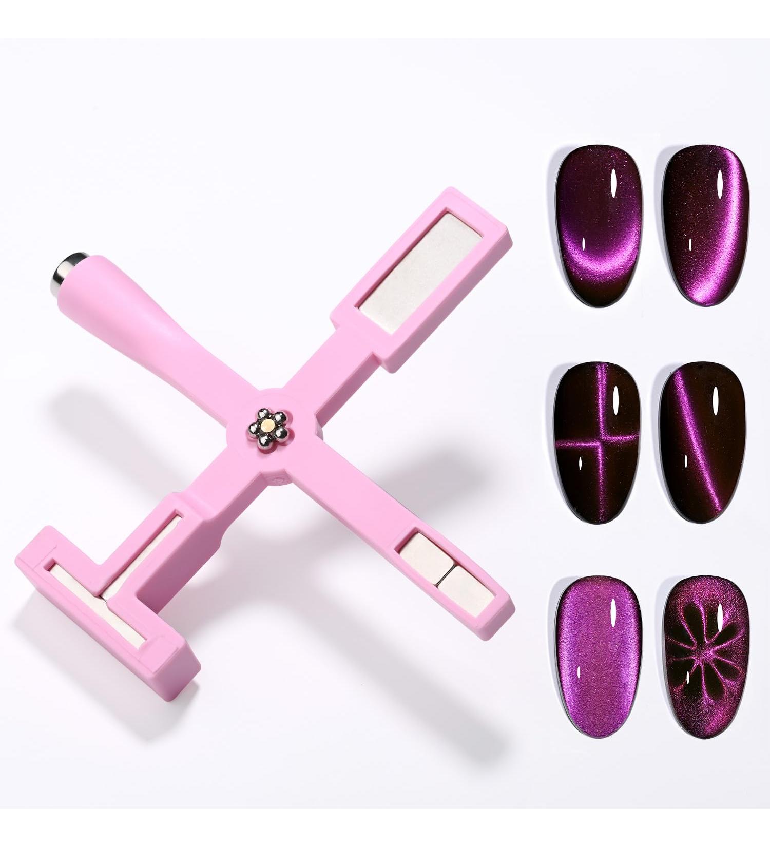 GAOY 5-in-1 Nail Magnet for Cat Eye Gel Polish | Multi-Function 9D Nail Art Tool for DIY Manicure | Pink | International Shipping Available - Buy Online on GoSupps.com