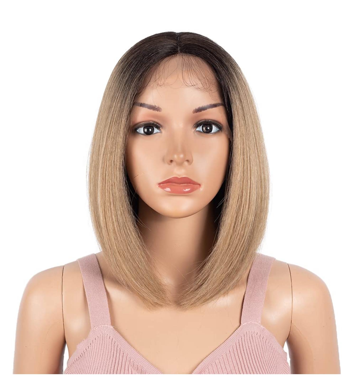 JOEDIR 30.5 cm Bob Wig for Black Women - Kinky Straight T-Part HD Transparent Pre-Plucked with Baby Hair (RT6/23C) - Buy Online on GoSupps.com