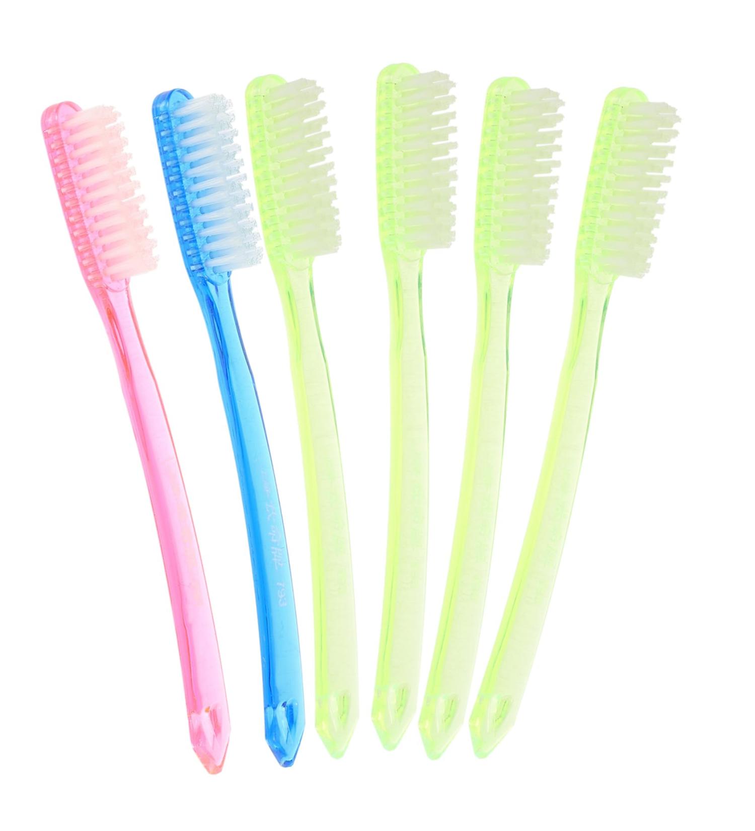 Minkissy 6 Pack Hard Bristle Adult Toothbrush - Premium Plastic Travel Toothbrush & Floss Set - Buy Online on GoSupps.com