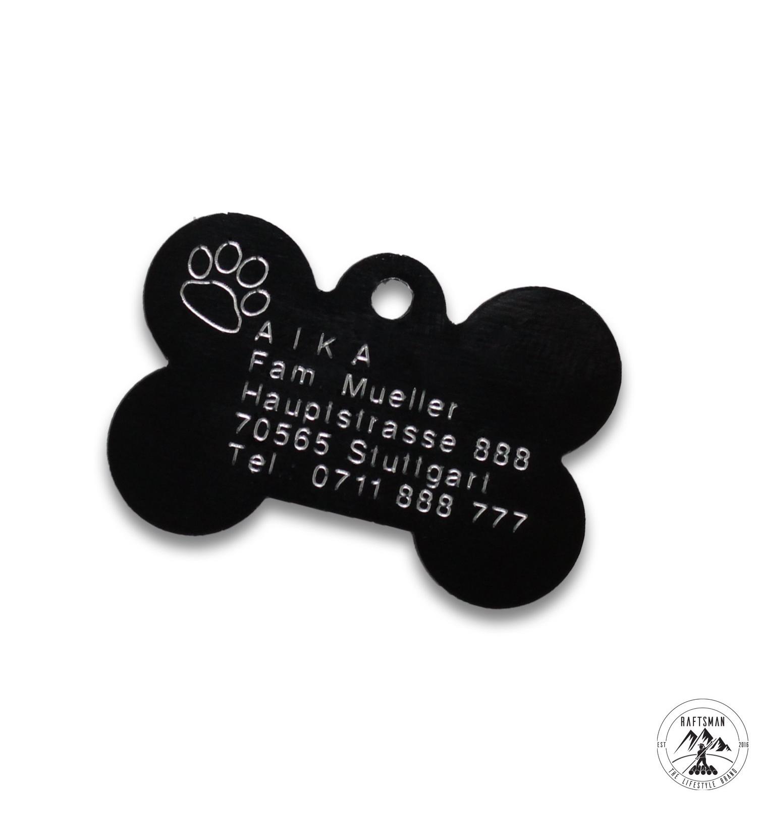 Personalized Engraved Dog Tags - Custom ID & Address Tags - Diamond Engraving (Black) - International Shipping - Buy Online on GoSupps.com