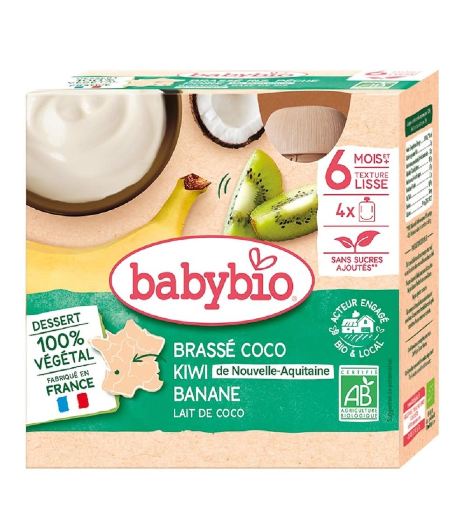 Babybio Brewed Vegetables Gourds Brewed Coconut Milk Kiwi Banana 4 x 85g - Buy Online on GoSupps.com