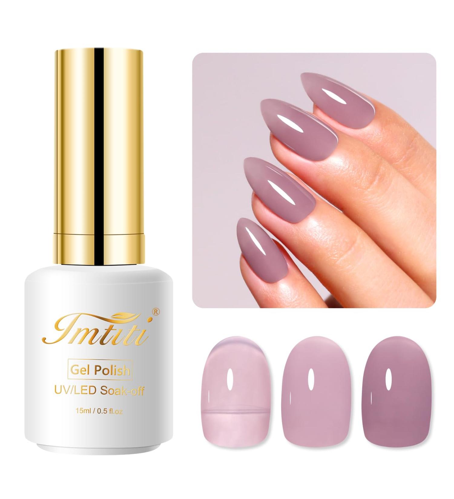 Imtiti Jelly Gel Nail Polish 15ML Light Purple Sheer Jelly Gel Polish Soak Off LED UV Nail Gel Polish Mauve Chiffon Translucent Gel Nail Polish Nail Starter Manicure Salon Kit - Buy Online on GoSupps.com