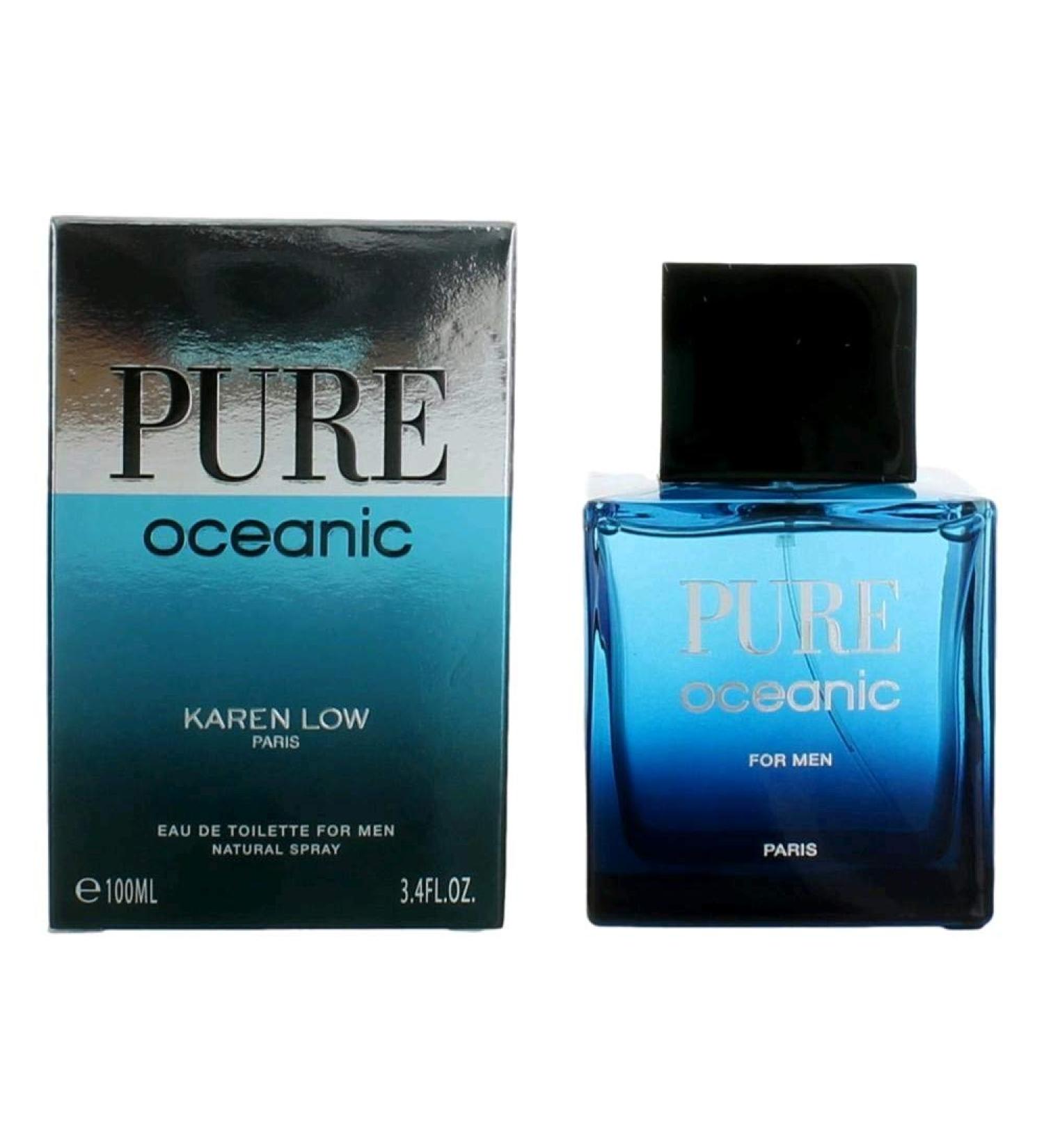 Karen Low Pure Oceanic Paris Eau De Toilette For Men Natural Spray 3.4 oz