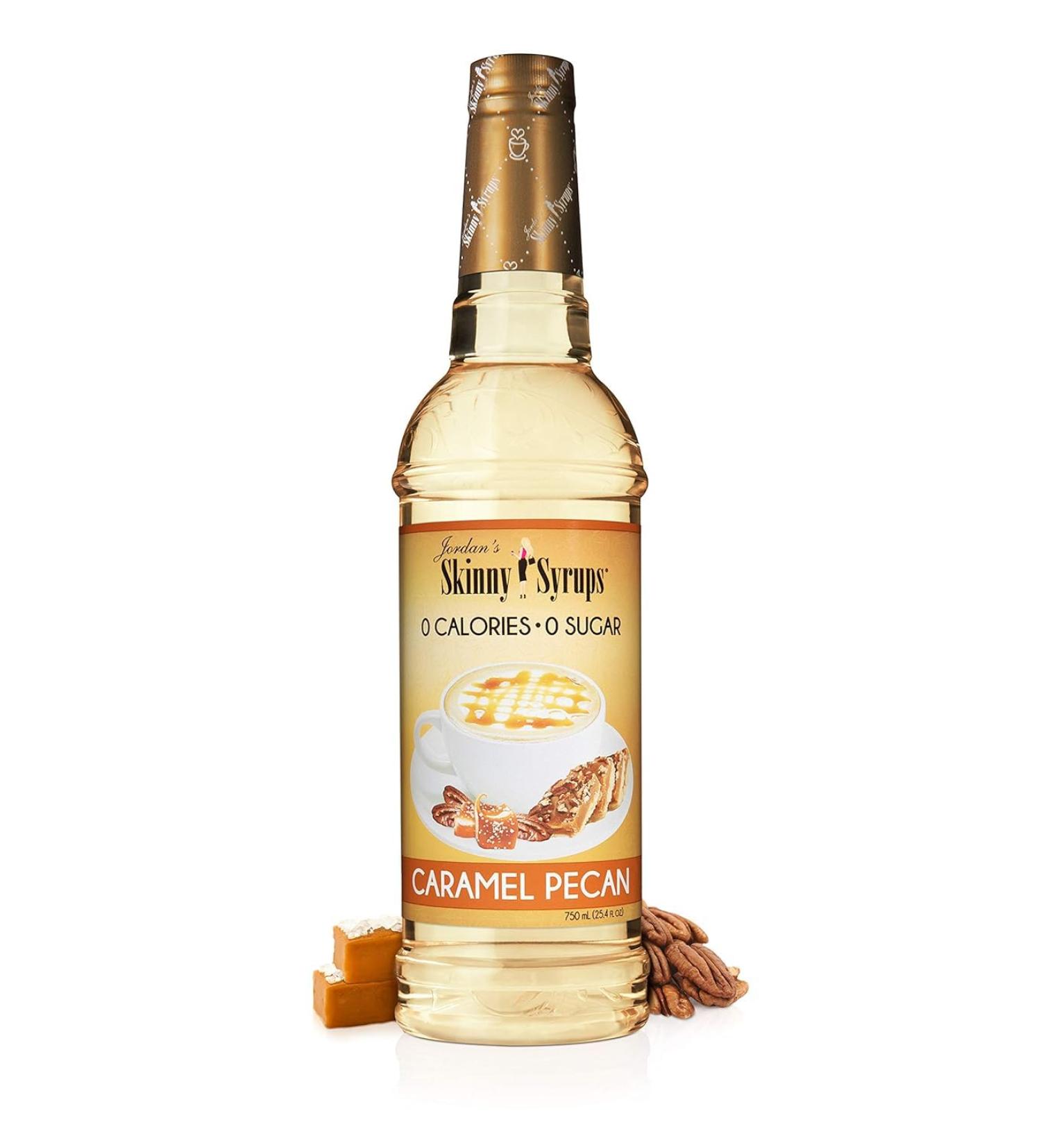 Jordan's Skinny Syrups Sugar-Free Coffee Syrup Caramel Pecan Flavoring for Chai Latte Protein Shake and More - Zero Calorie Gluten-Free Keto Friendly - 750ml (25.4 Fl Oz) - Buy Online on GoSupps.com