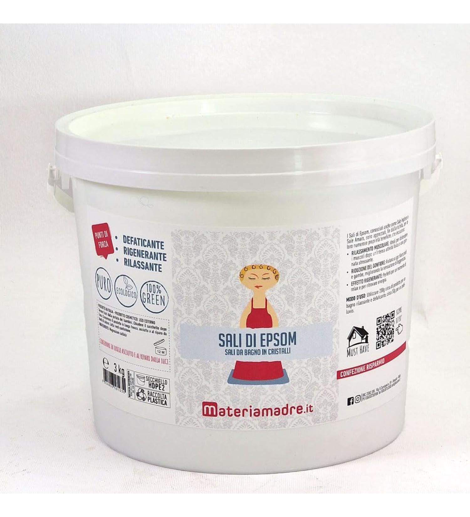  Materiamadre Magnesium Sulphate Epsom Salts English Salt - 1kg Envelope for Soothing and Relaxing Bath.Detoxifying - Peluge - Buy Online on GoSupps.com