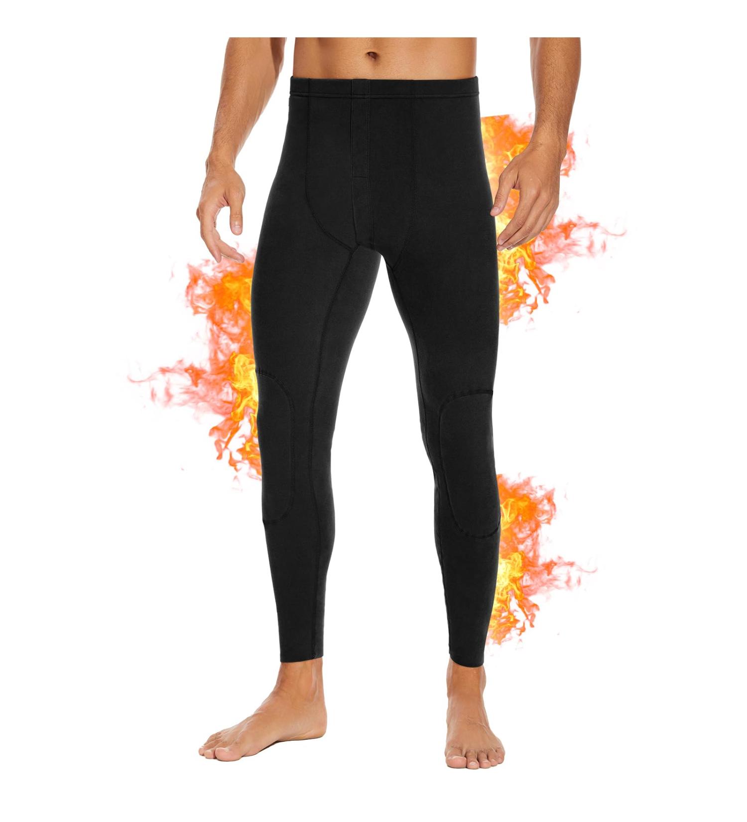 Buy Simiya Men's Extra Warm Thermal Long Underpants | Thermo Leggings for Winter | Black - Buy Online on GoSupps.com