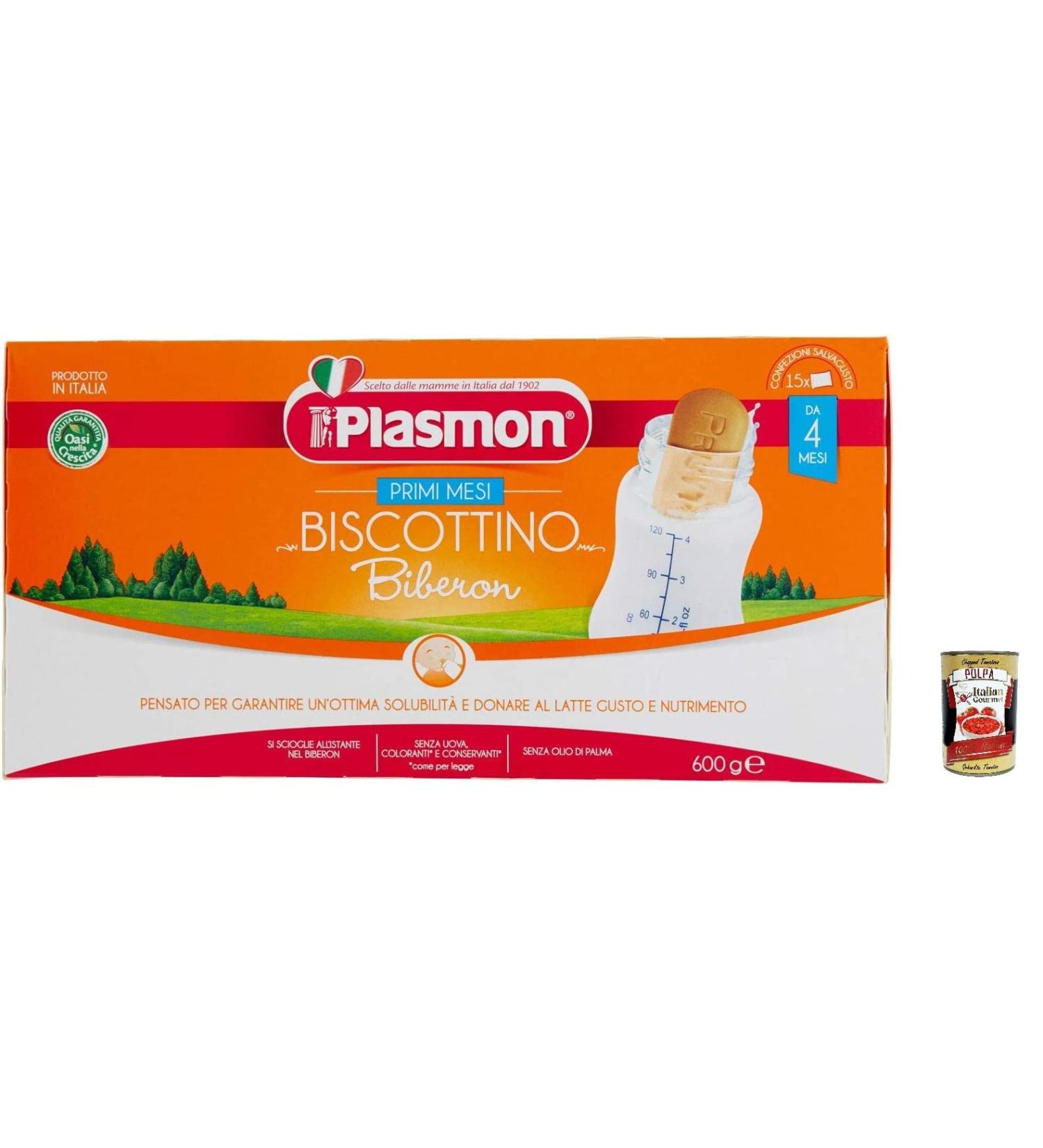  Italian Gourmet E.R. Plasmon First Months Biscuit Bottle From 4 Months 600 g + Italian Gourmet Pulp 400 g - Buy Online on GoSupps.com
