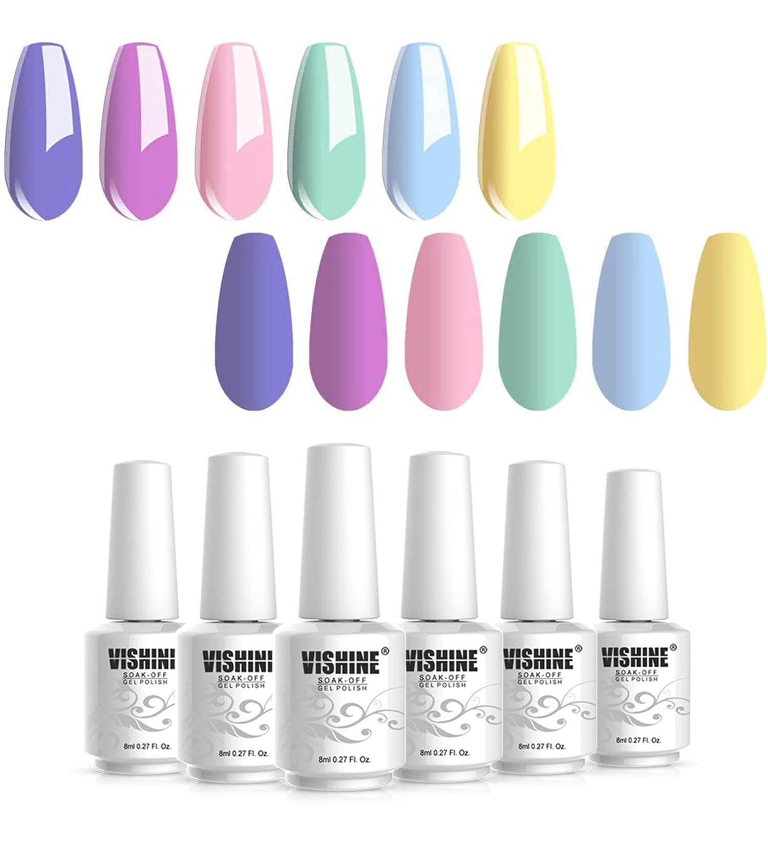 Vishine 6-Piece UV Color Gel Set | Premium UV Nail Polish & Gel for Nail Art Design | 8ml UV Colors for Stunning Nail Designs - Buy Online on GoSupps.com