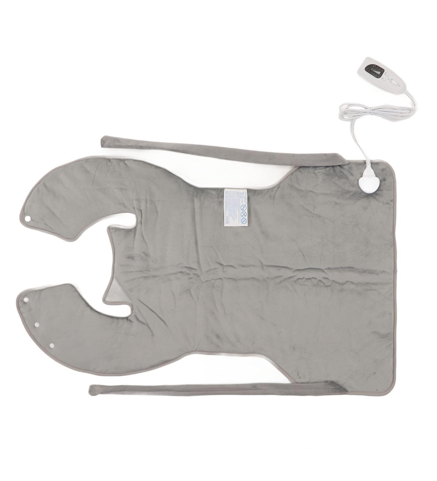 Heating Cushion Plush for Neck Shoulders & Back - Soft 6-Speed Electric Neck Wrap Scarf (37x22 inches) - Silver/Gray - International Shipping - Buy Online on GoSupps.com