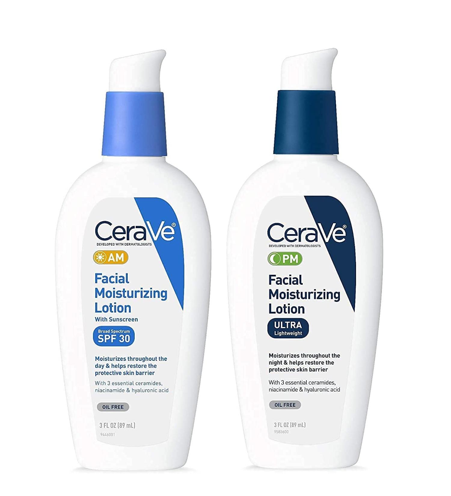 CeraVe Facial Moisturizing Lotion 3oz AM/PM Bundle - Hydrating Skincare Set - Buy Online on GoSupps.com