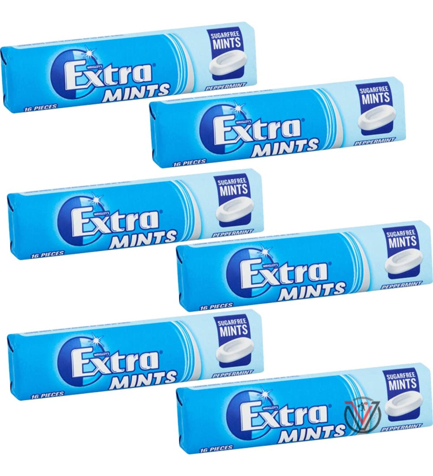 Extra Peppermint Sugarfree Mints - 16 Pieces (6 x 28g) - Buy Online on GoSupps.com