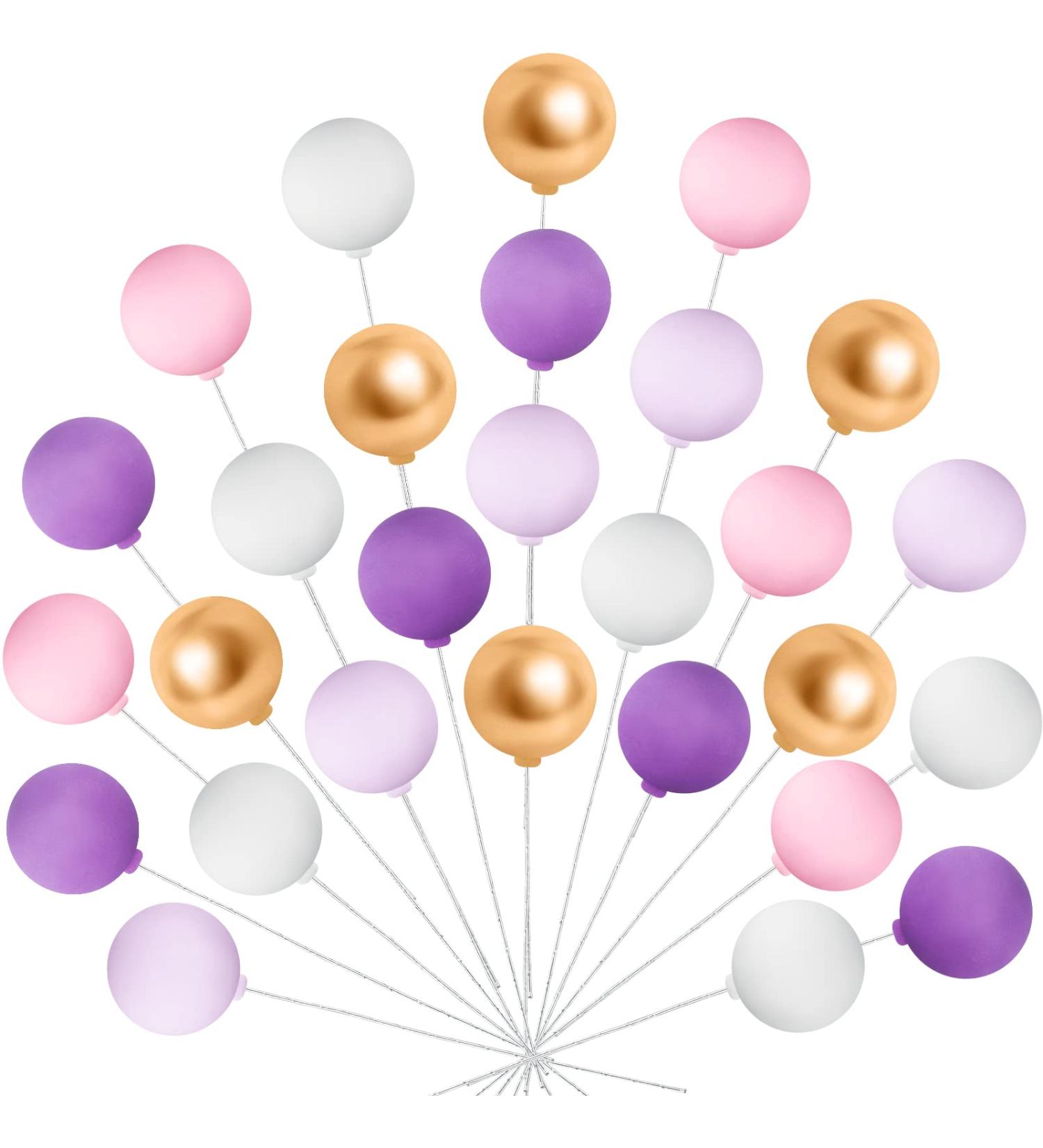 30 Piece Mini Colorful Balloon Cake Topper Set for Dollhouse Party Decorations - Ideal for Birthdays, Weddings & More - Light Colors - Buy Online on GoSupps.com
